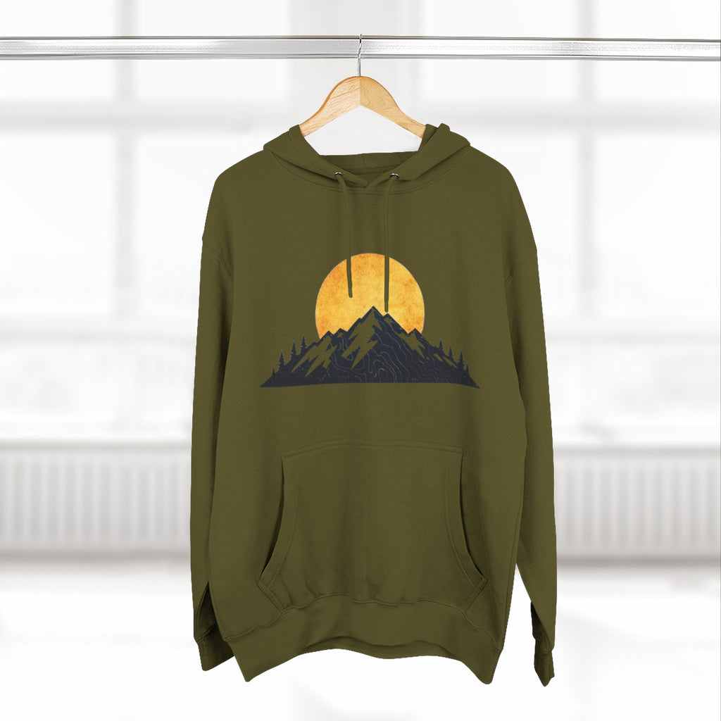 Sunset Mountain Hoodie | Minimal Outdoor Graphic Pullover