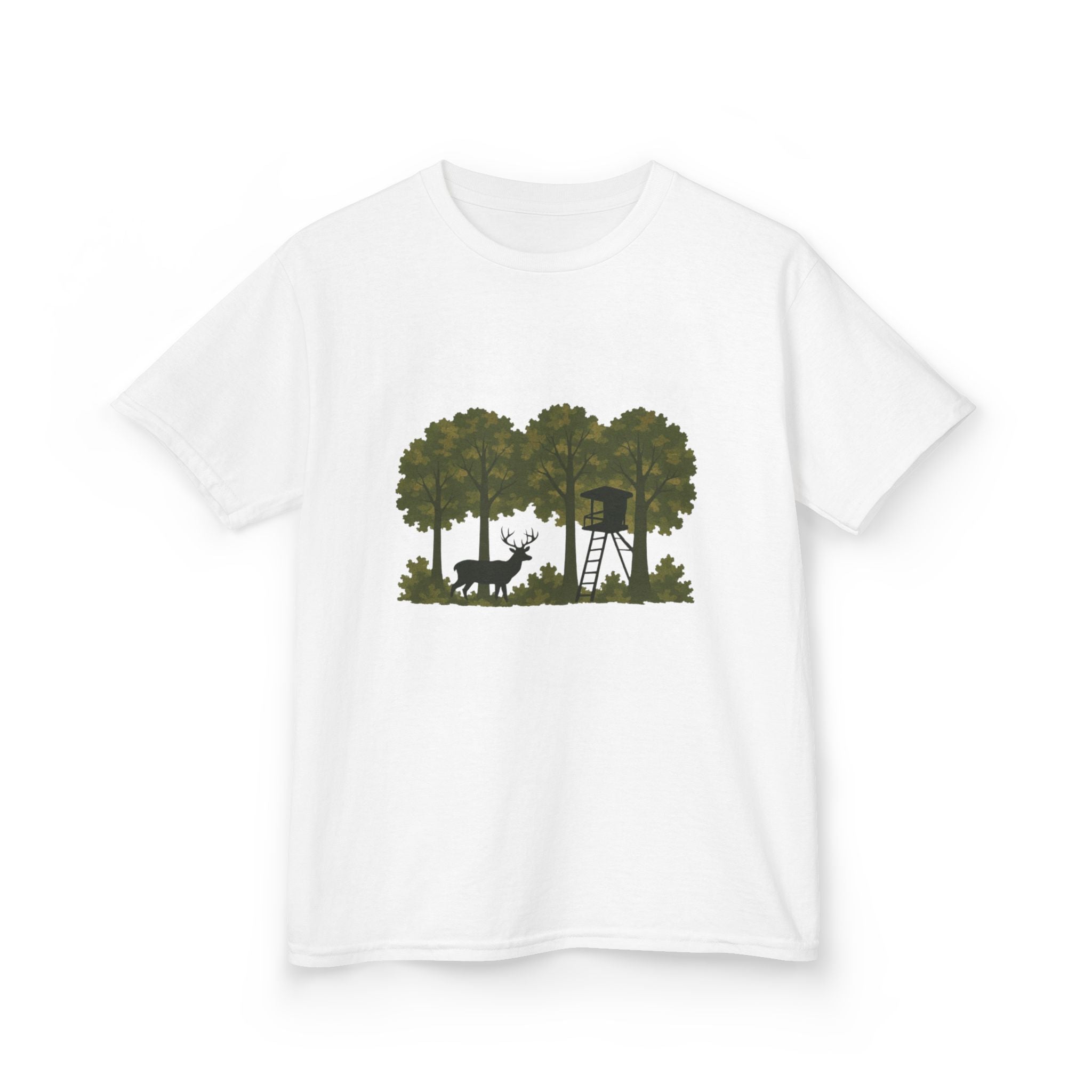 Kids Tee | Forest Deer & Hunting Stand Silhouette Shirt