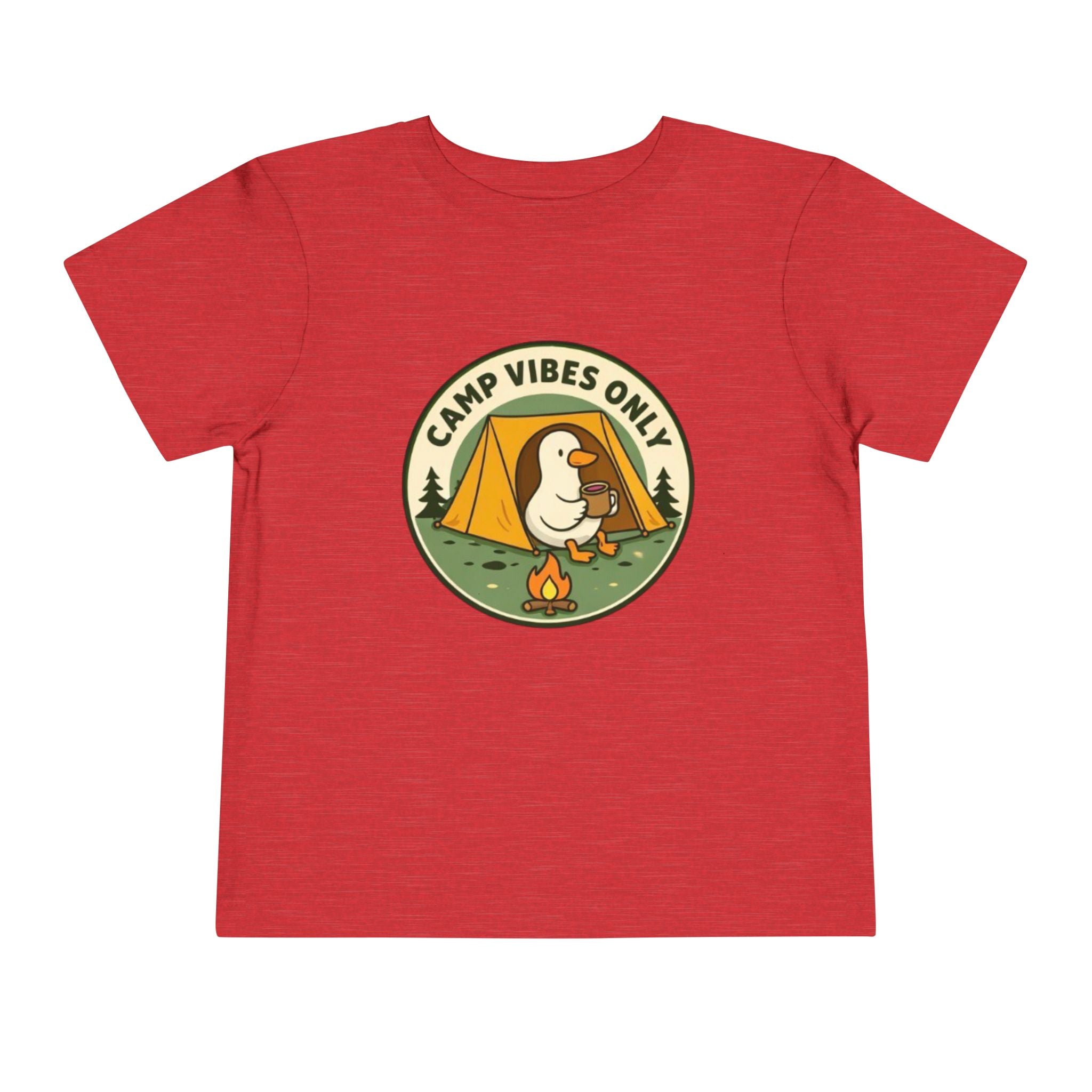 Camp Vibes Only Toddler Tee | Cute Camping Duck Graphic Shirt
