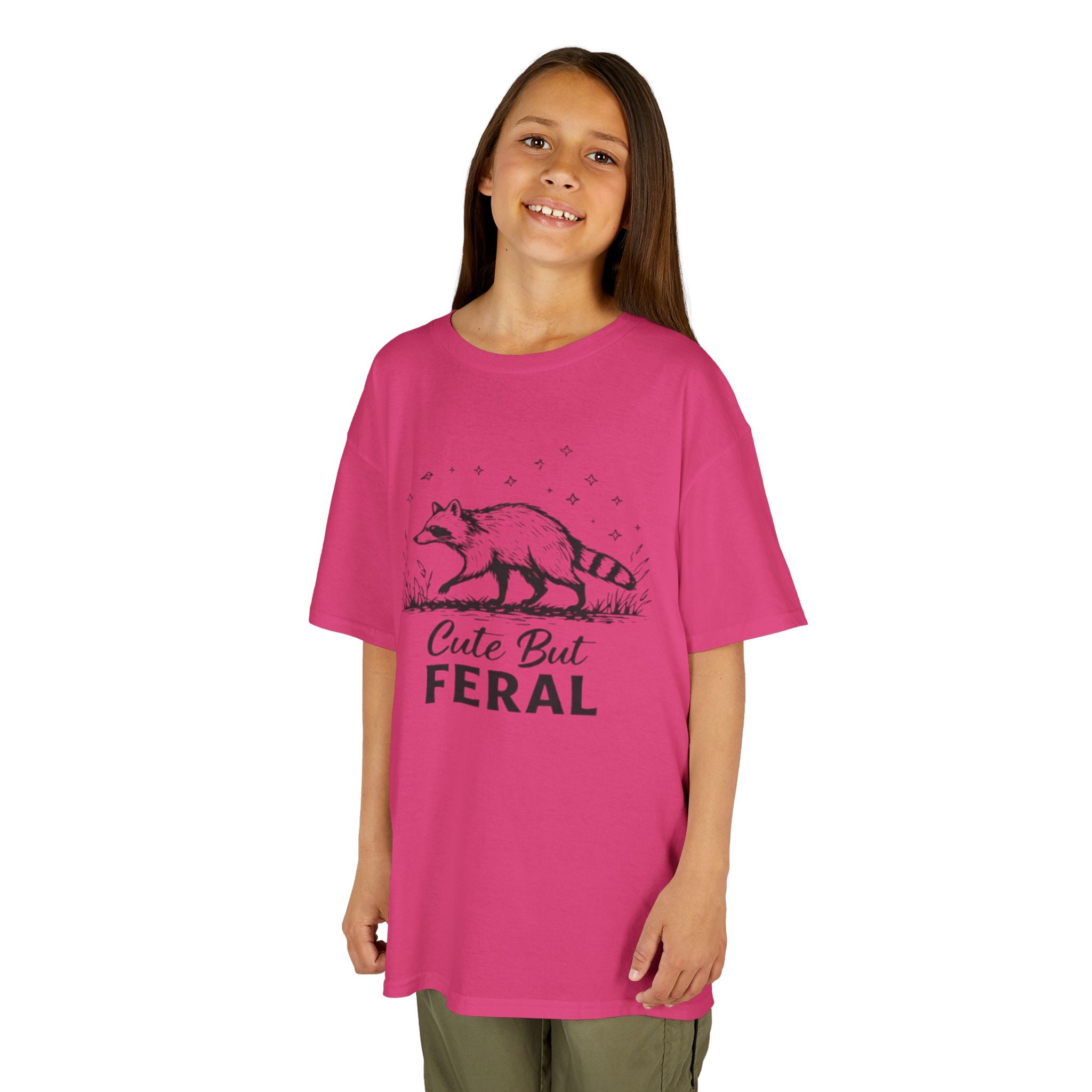Kids Tee | Cute But Feral Raccoon Graphic