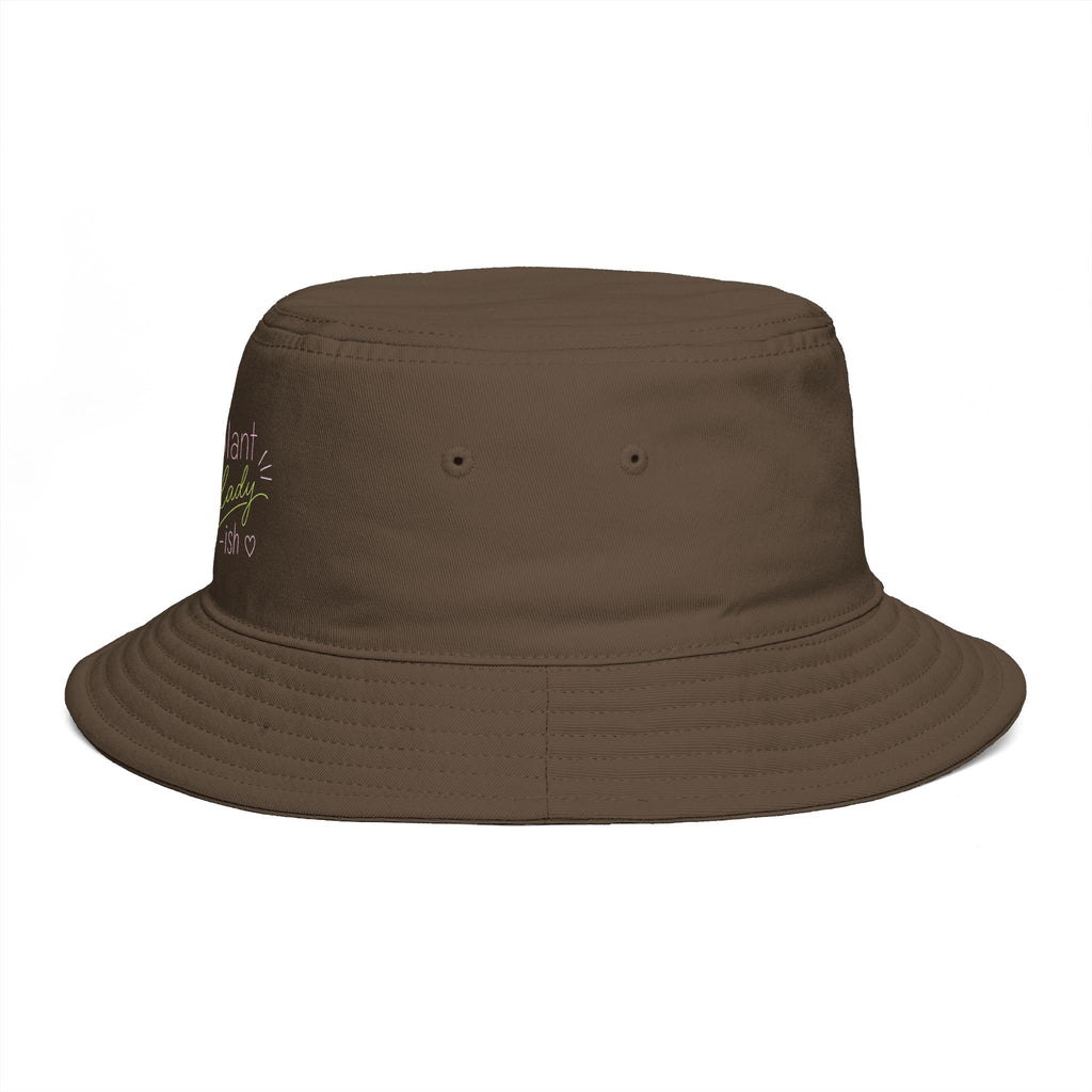 Plant Lady-ish Rust Bucket Hat | Embroidered Macrame Hanger Garden Hat