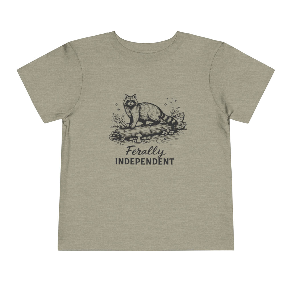 Toddler Tee | "Ferally Independent" Raccoon Graphic Kids Shirt