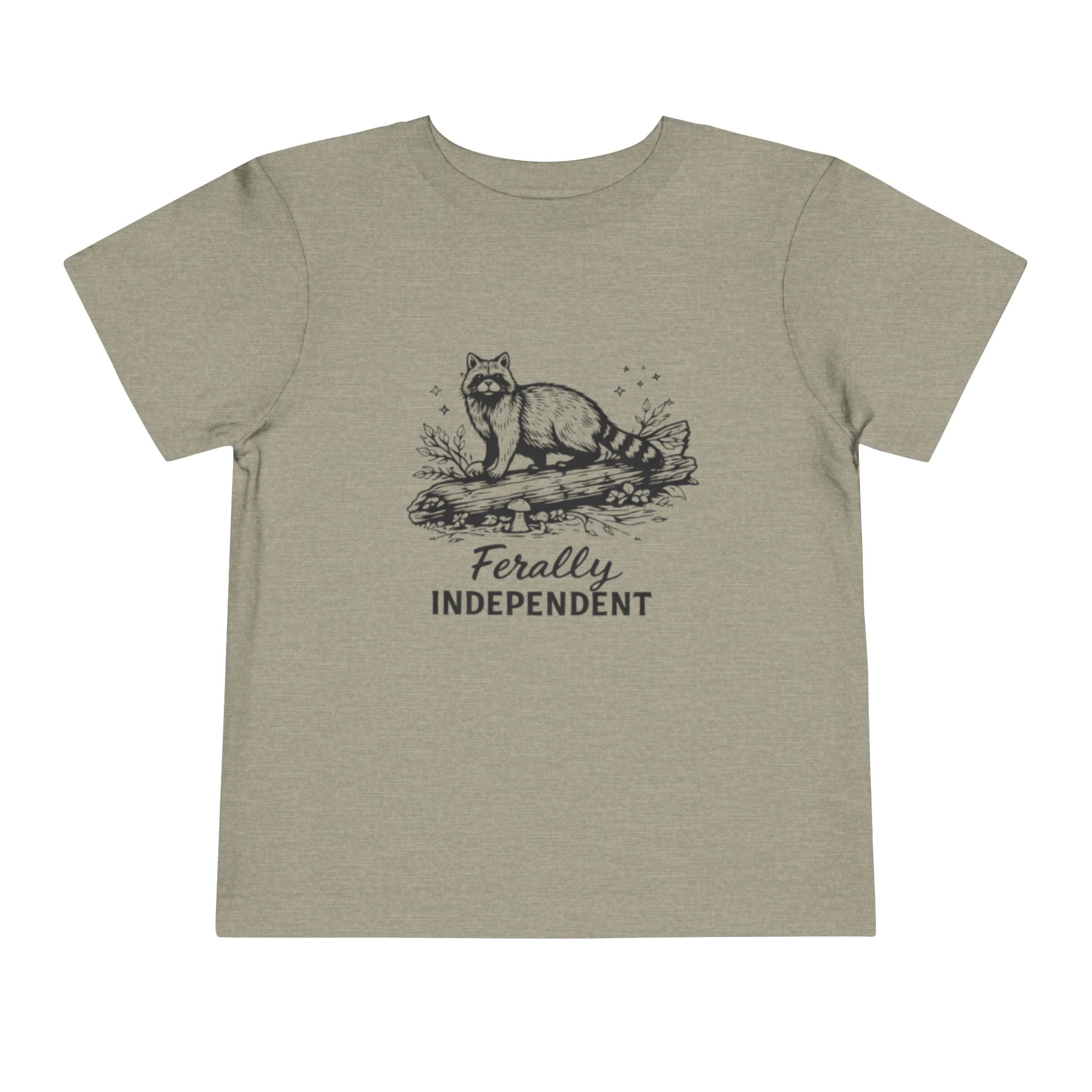 Toddler Tee | "Ferally Independent" Raccoon Graphic Kids Shirt