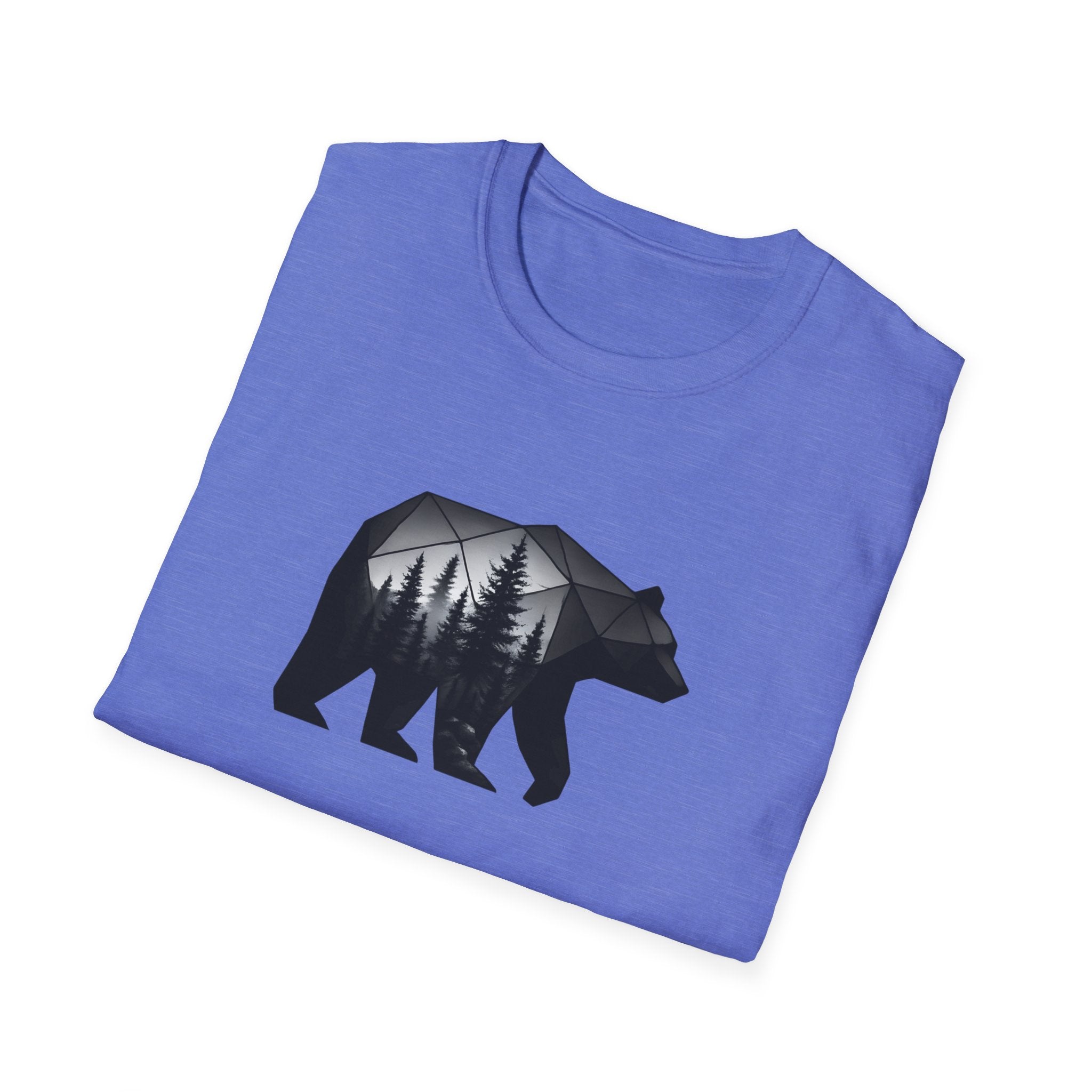 Geometric Bear Forest T-Shirt | Modern Nature Graphic Tee