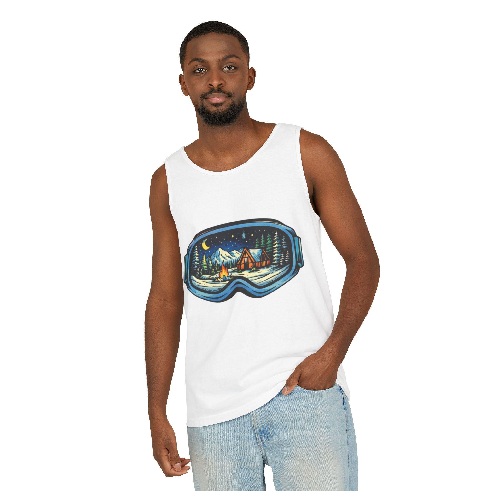 Tank Top | Ski Goggle Winter Cabin Graphic