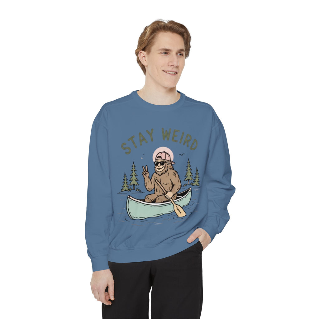 Stay Weird Bigfoot Canoe Sweatshirt