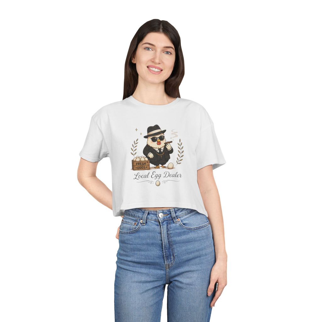 Crop Tee | Local Egg Dealer Cute Chick Graphic Crop Top