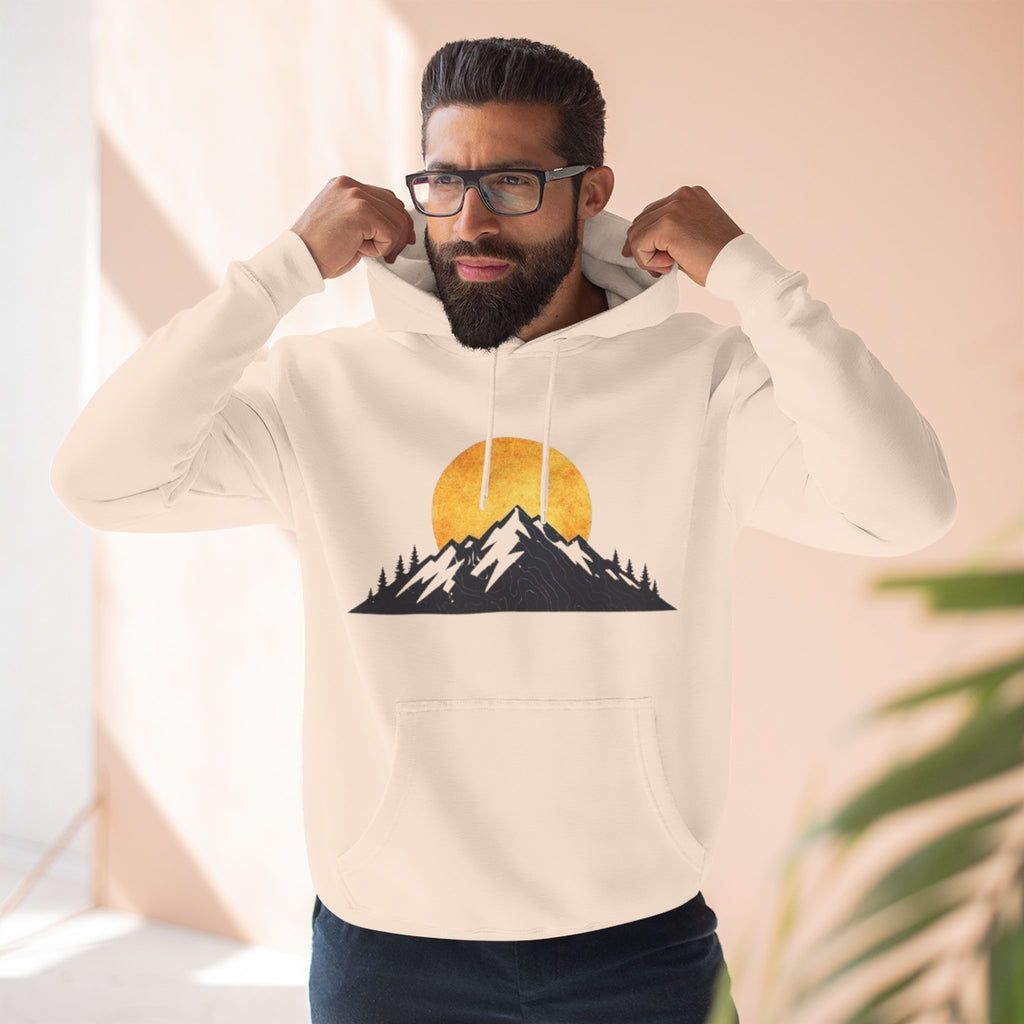 Sunset Mountain Hoodie | Minimal Outdoor Graphic Pullover