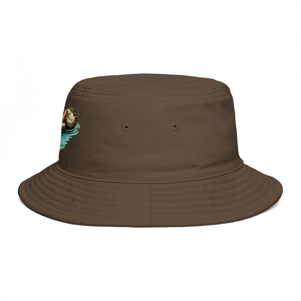 Otter Float Bucket Hat | Cute River Otter Relaxing on Water, Casual Outdoor Sun Hat