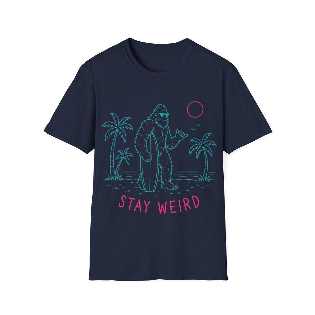 Stay Weird Bigfoot Surf T-Shirt