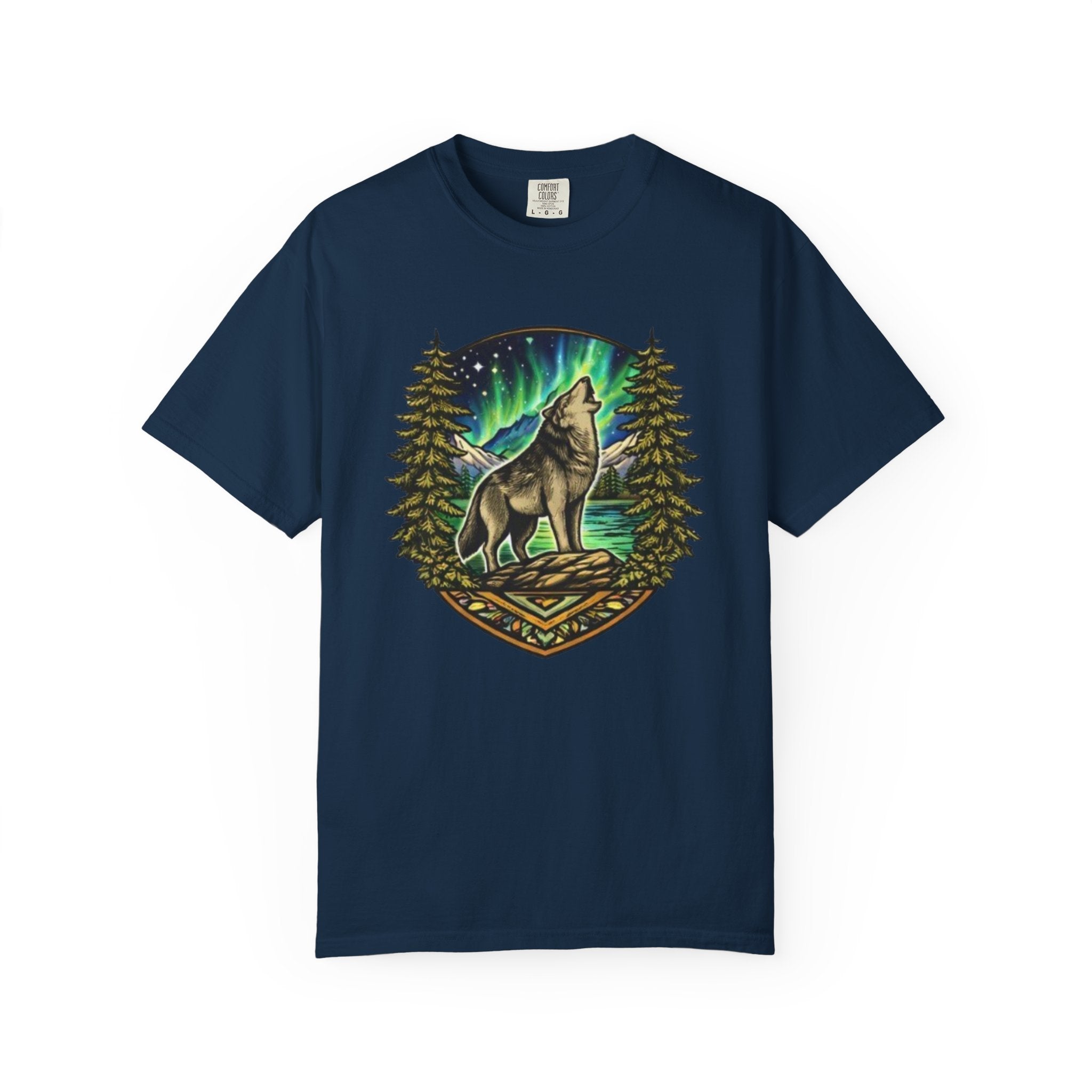 Wolf Howl T-Shirt | Northern Lights Forest Graphic Tee