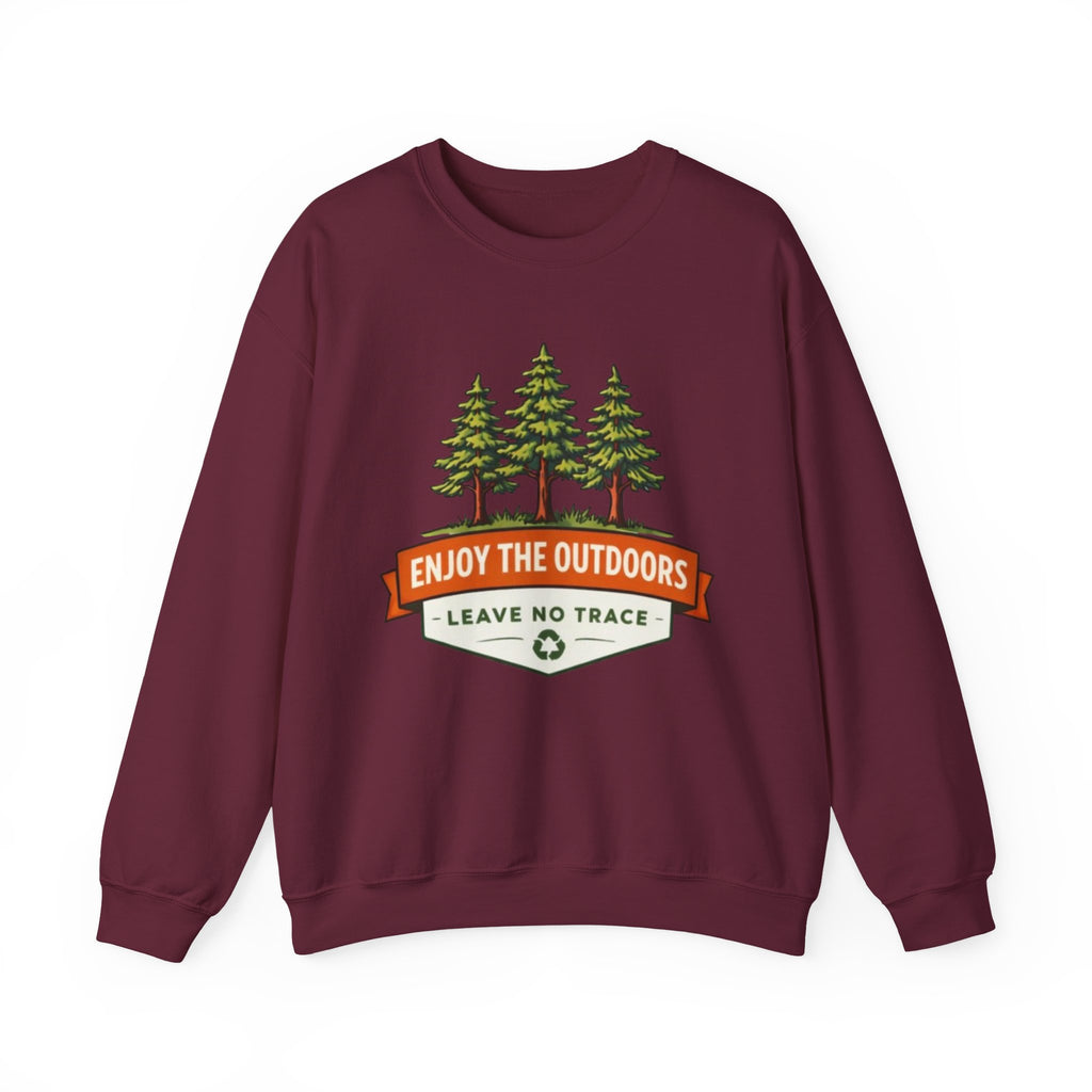 Enjoy the Outdoors Crewneck Sweatshirt | "Leave No Trace" Camping Graphic