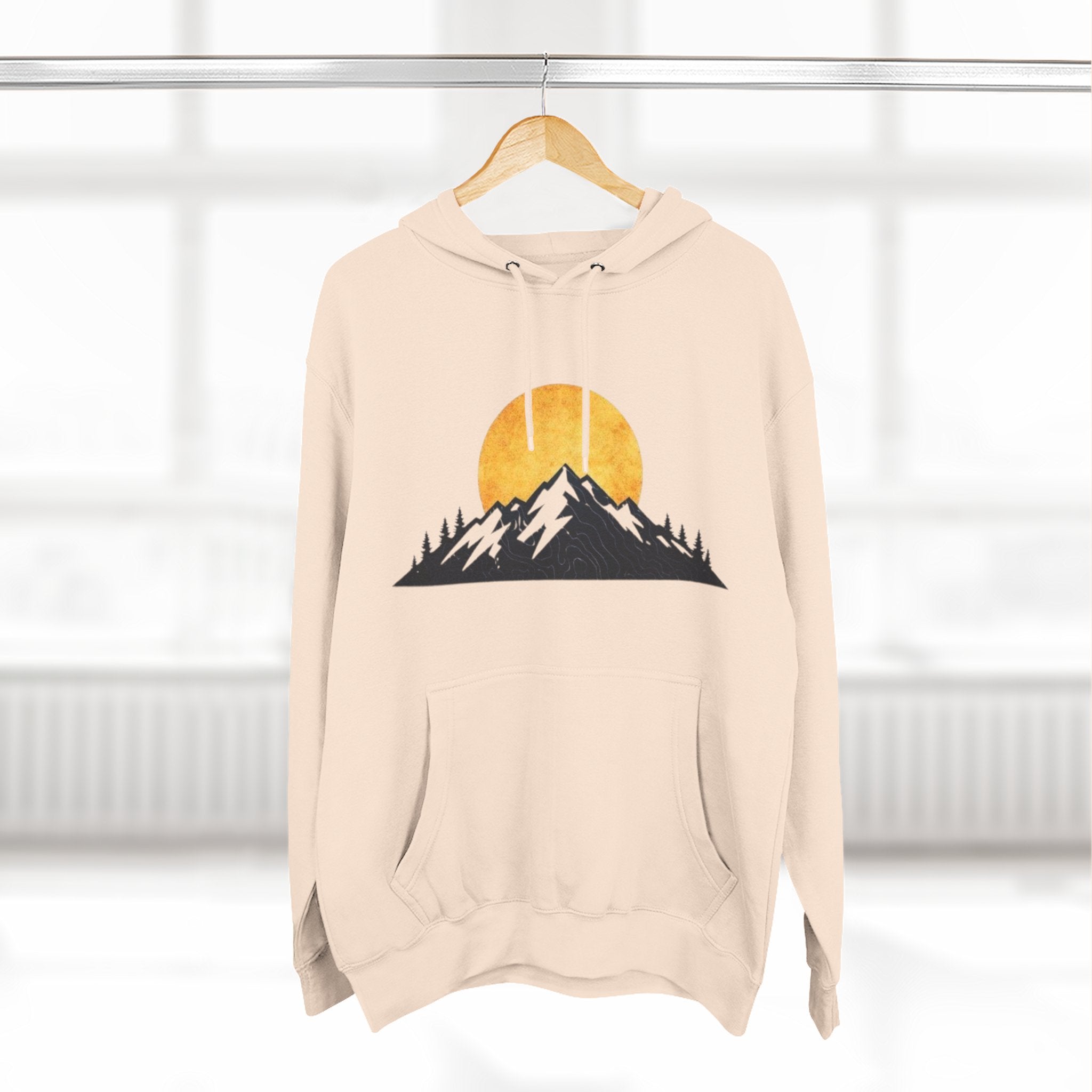 Sunset Mountain Hoodie | Minimal Outdoor Graphic Pullover