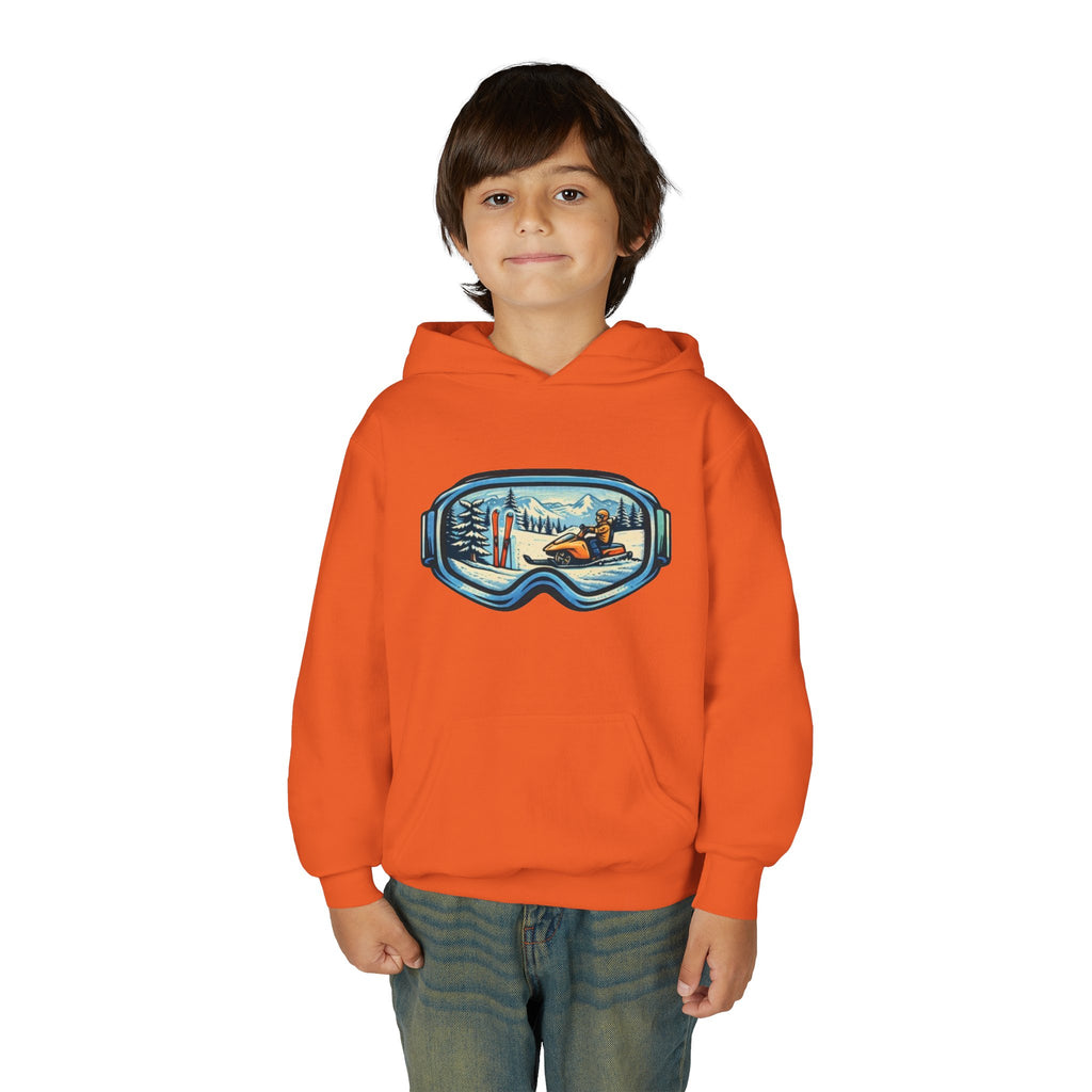 Youth Ski Goggles Hoodie | Winter Snowboard Scene Pullover