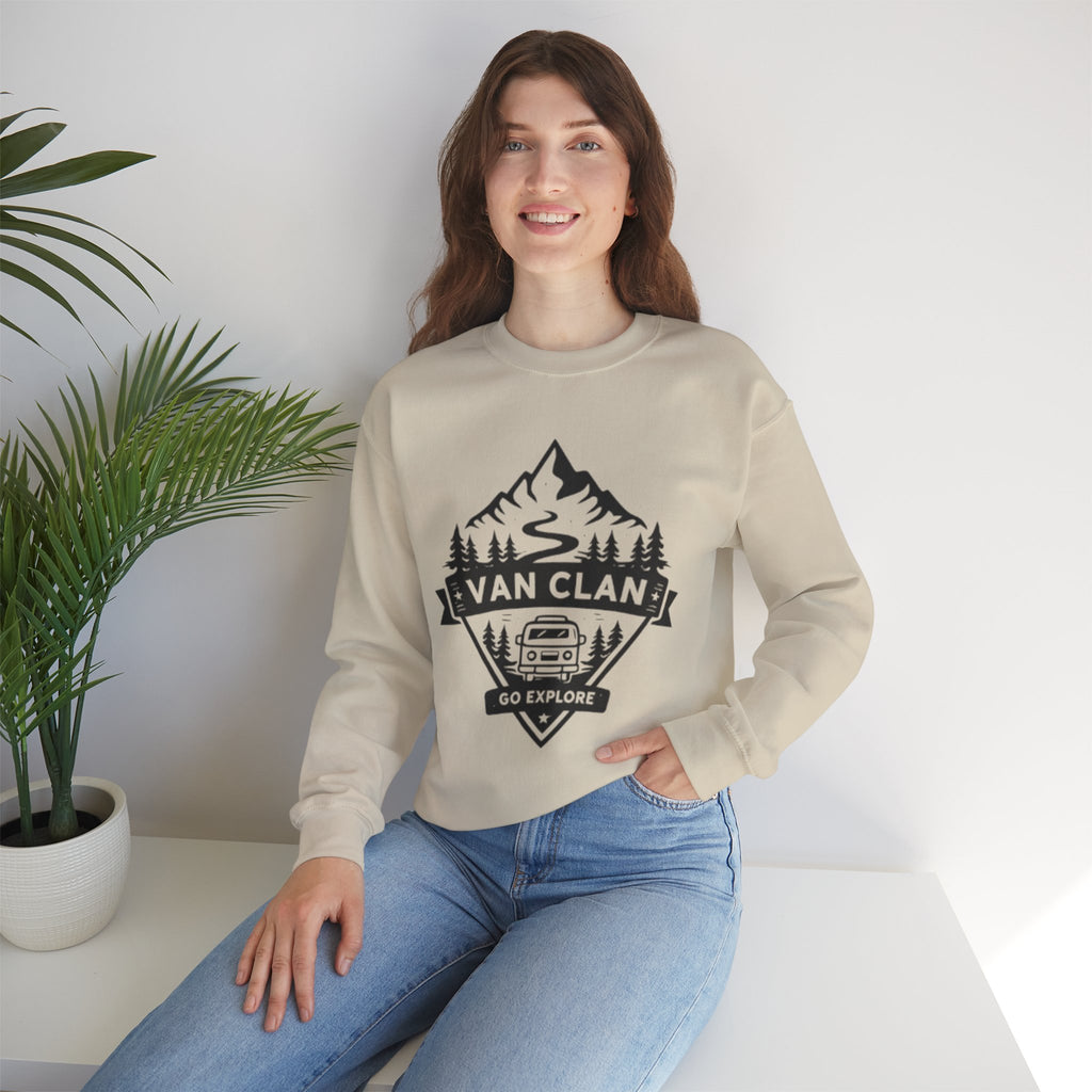 Van Clan "Go Explore" Crewneck Sweatshirt | Adventure Vanlife Graphic