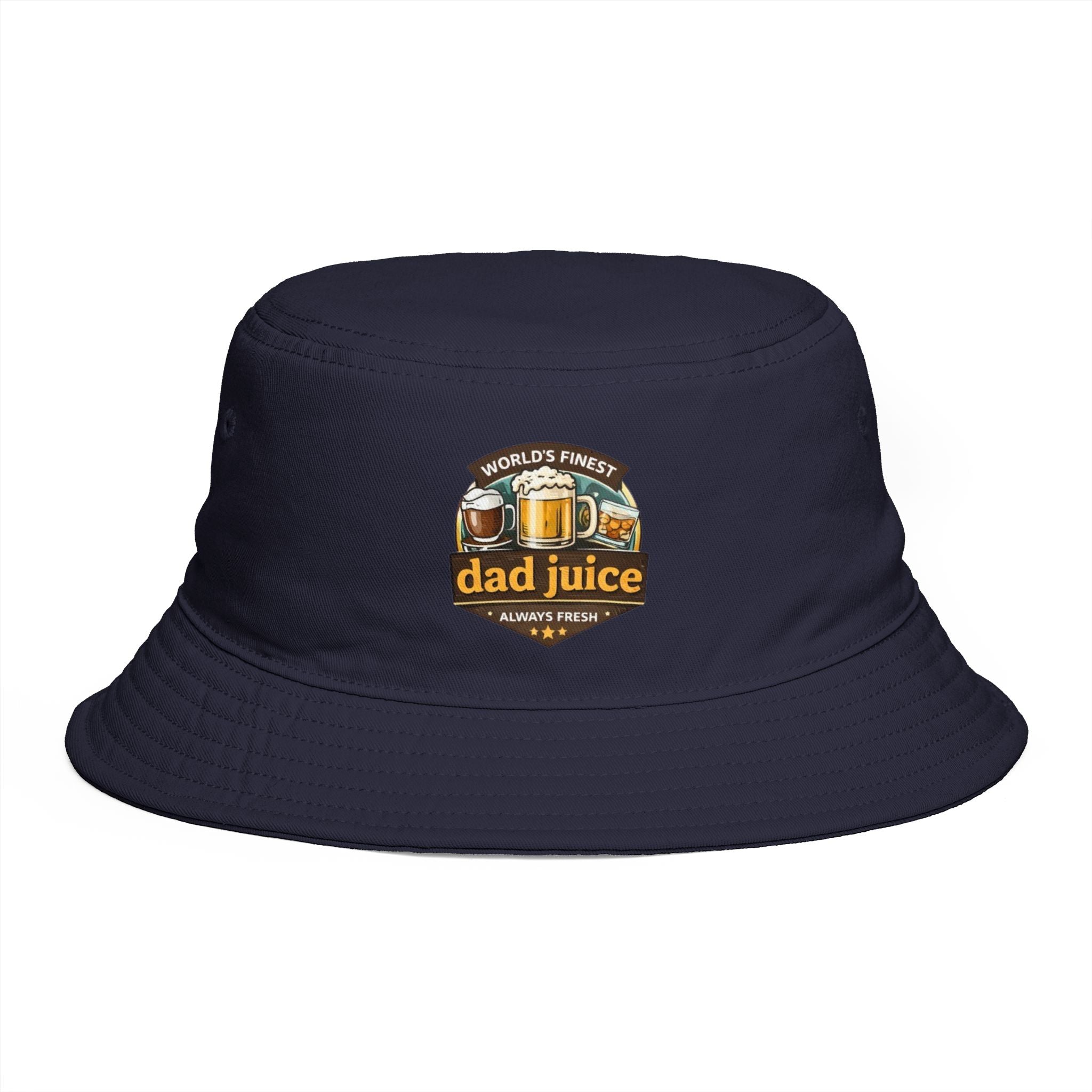 Dad Juice Bucket Hat | "Worlds Finest" Beer Graphic Casual Dad Cap