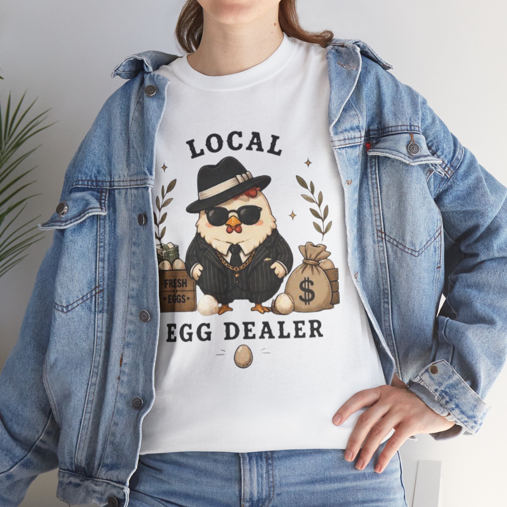 Egg Dealer T-Shirt | Funny Chicken Mobster Graphic Tee