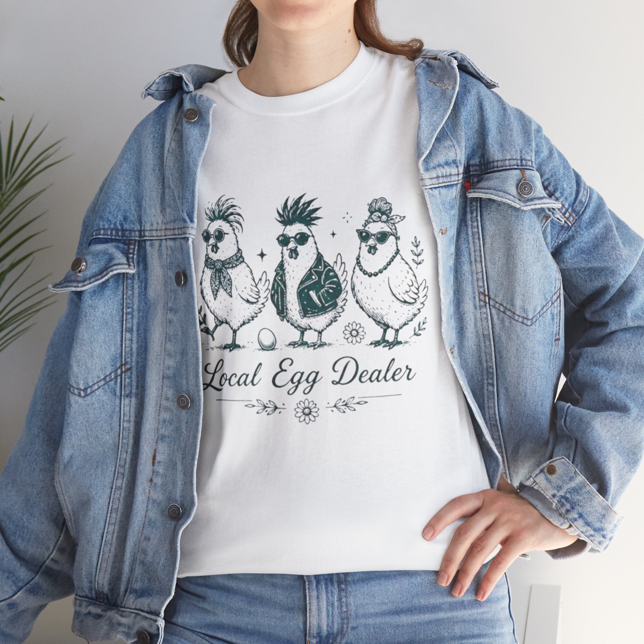 Local Egg Dealer T-Shirt | Funny Chicken Illustration Tee for Farm Lovers