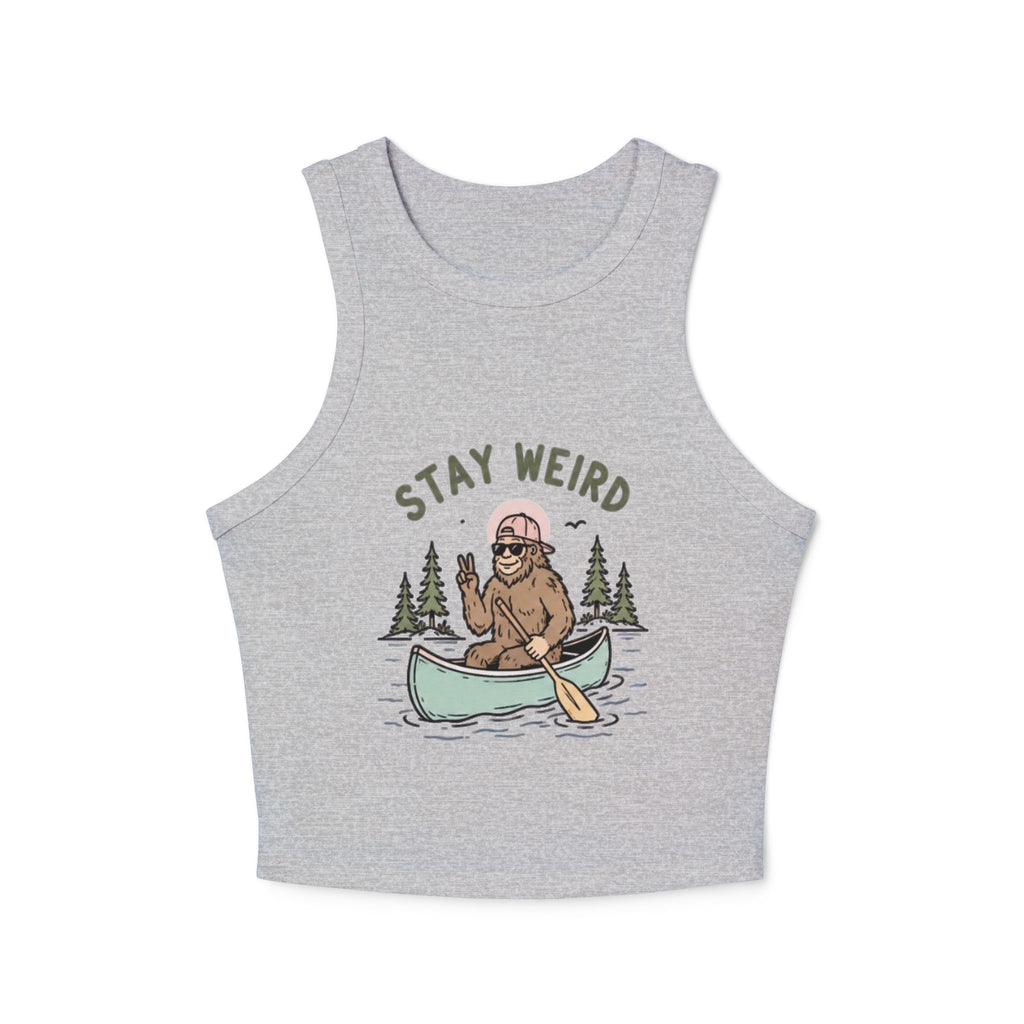 Stay Weird Canoe Crop Tank | Womens Adventure Graphic Tank Top