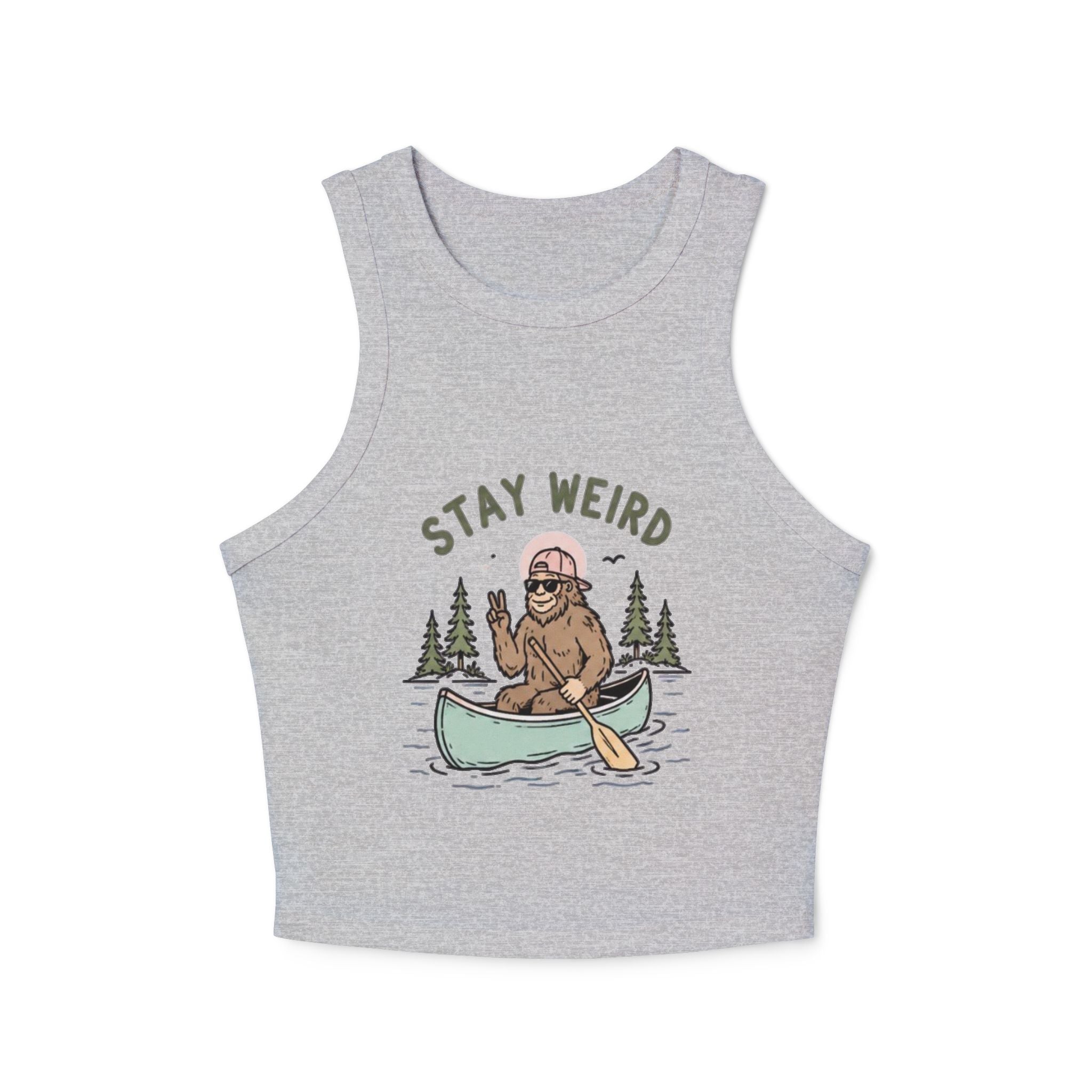 Stay Weird Canoe Crop Tank | Womens Adventure Graphic Tank Top