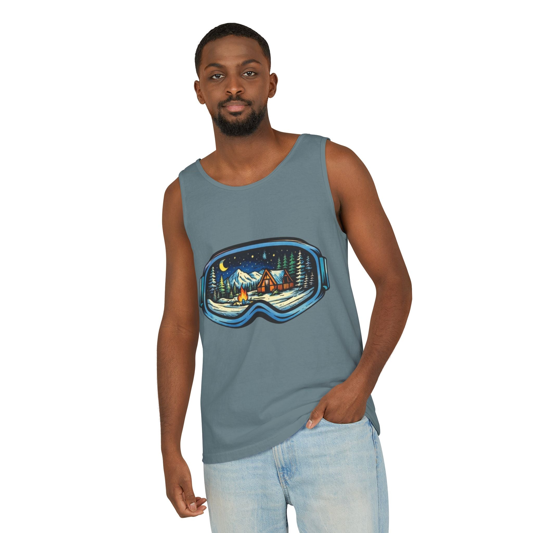 Tank Top | Ski Goggle Winter Cabin Graphic