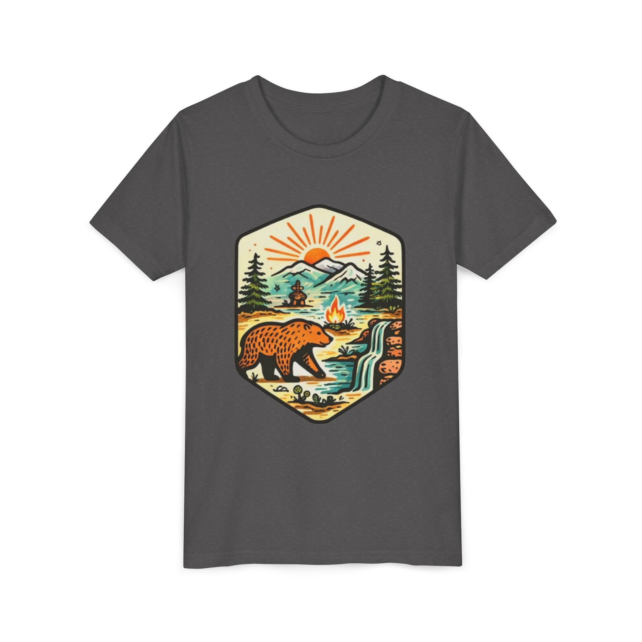 Youth Tee | Bear Camping Adventure Graphic Shirt