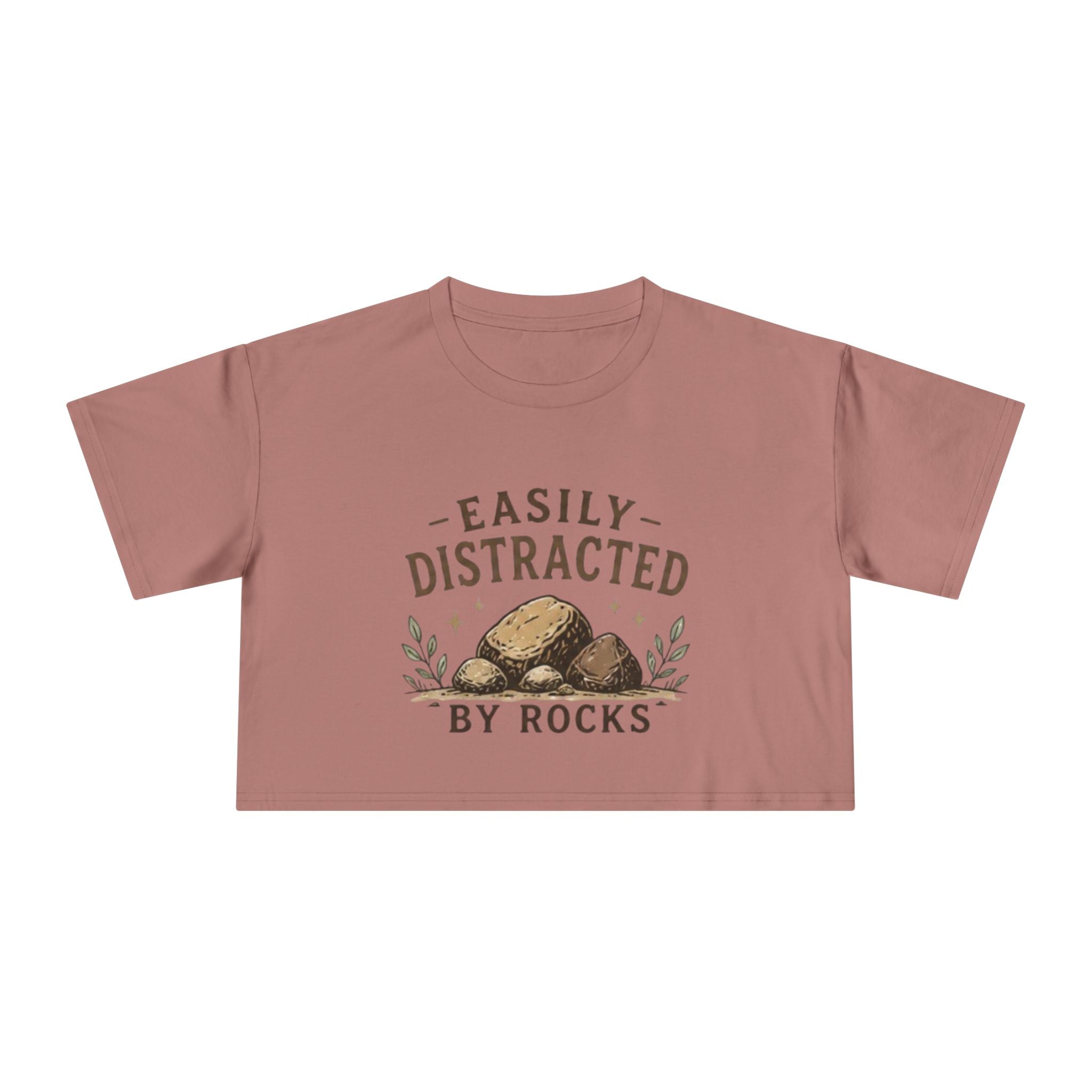 Easily Distracted by Rocks Crop Tee