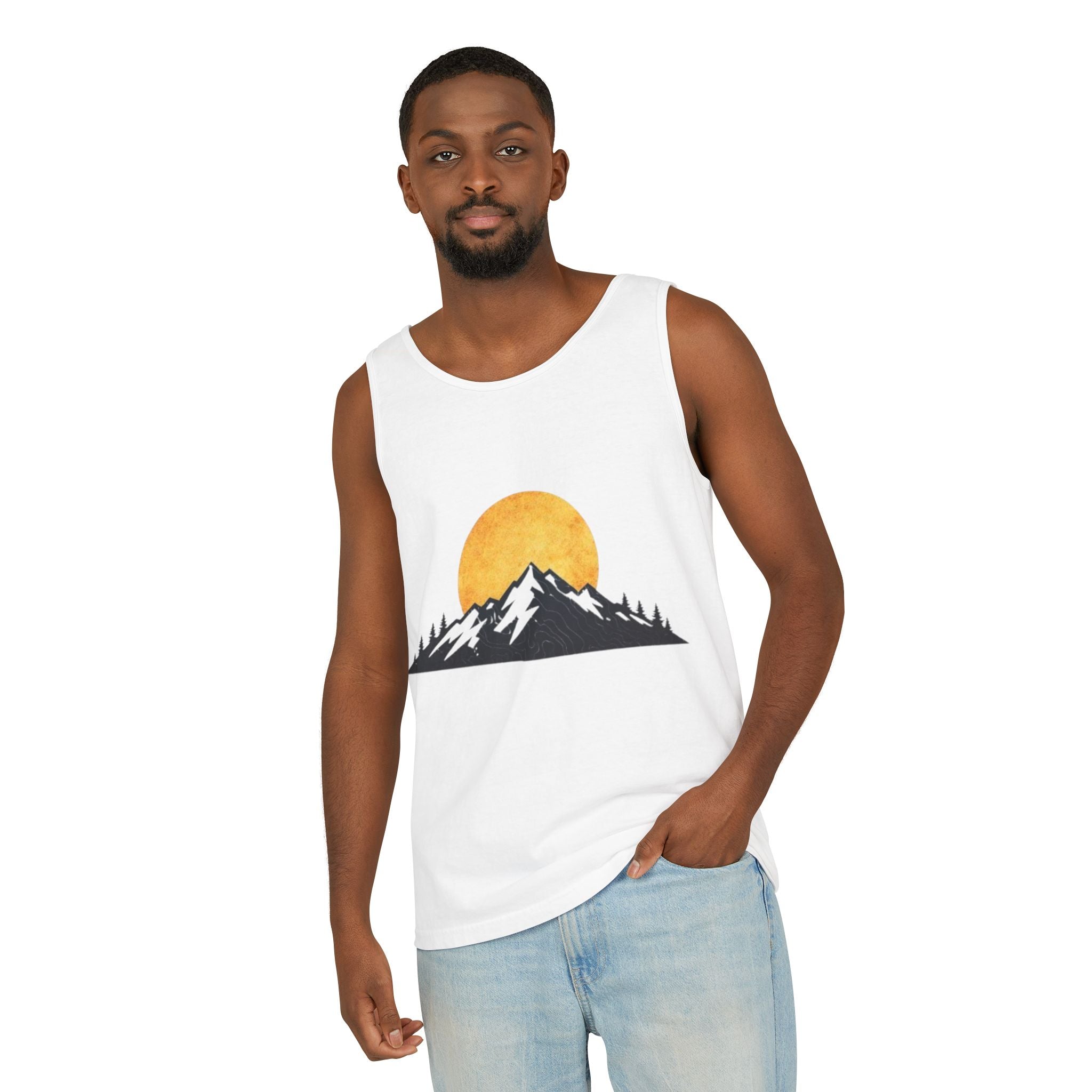 Moon & Mountain Tank | Mountain Landscape Graphic Tank Top