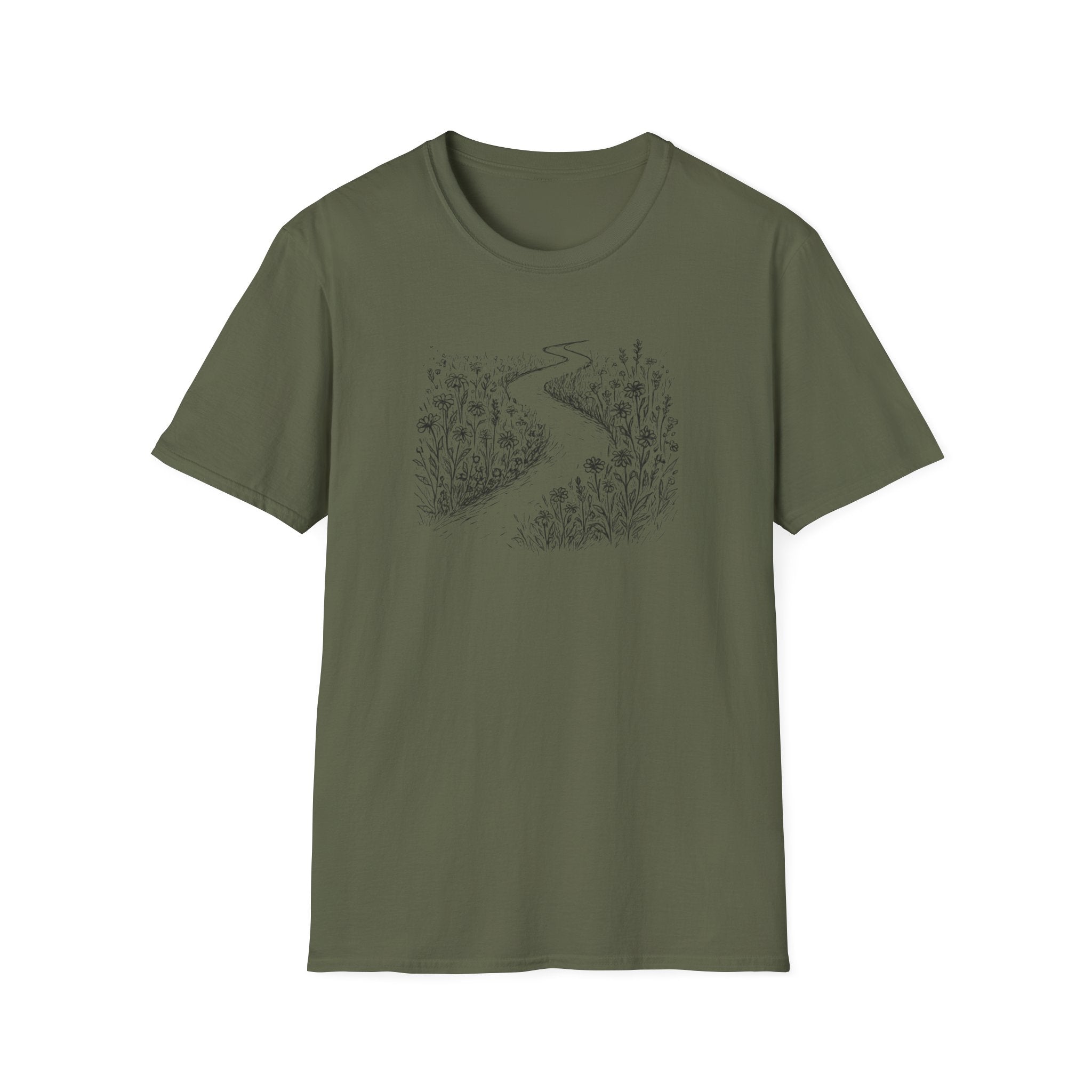 Winding Path Through Grass T-Shirt | Scenic Nature Trail Tee