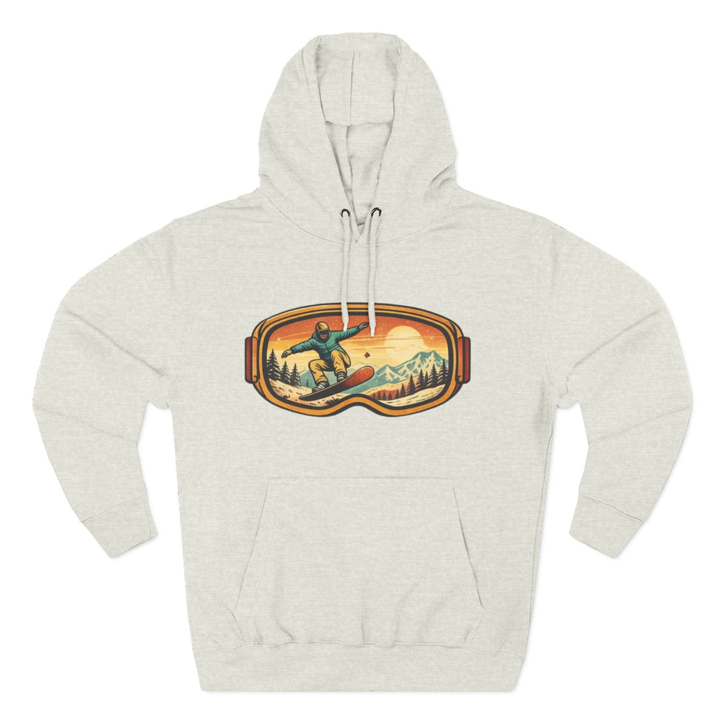 Snowboarder Goggles Graphic Hoodie | Vintage Mountain Ski Snowboarding Design