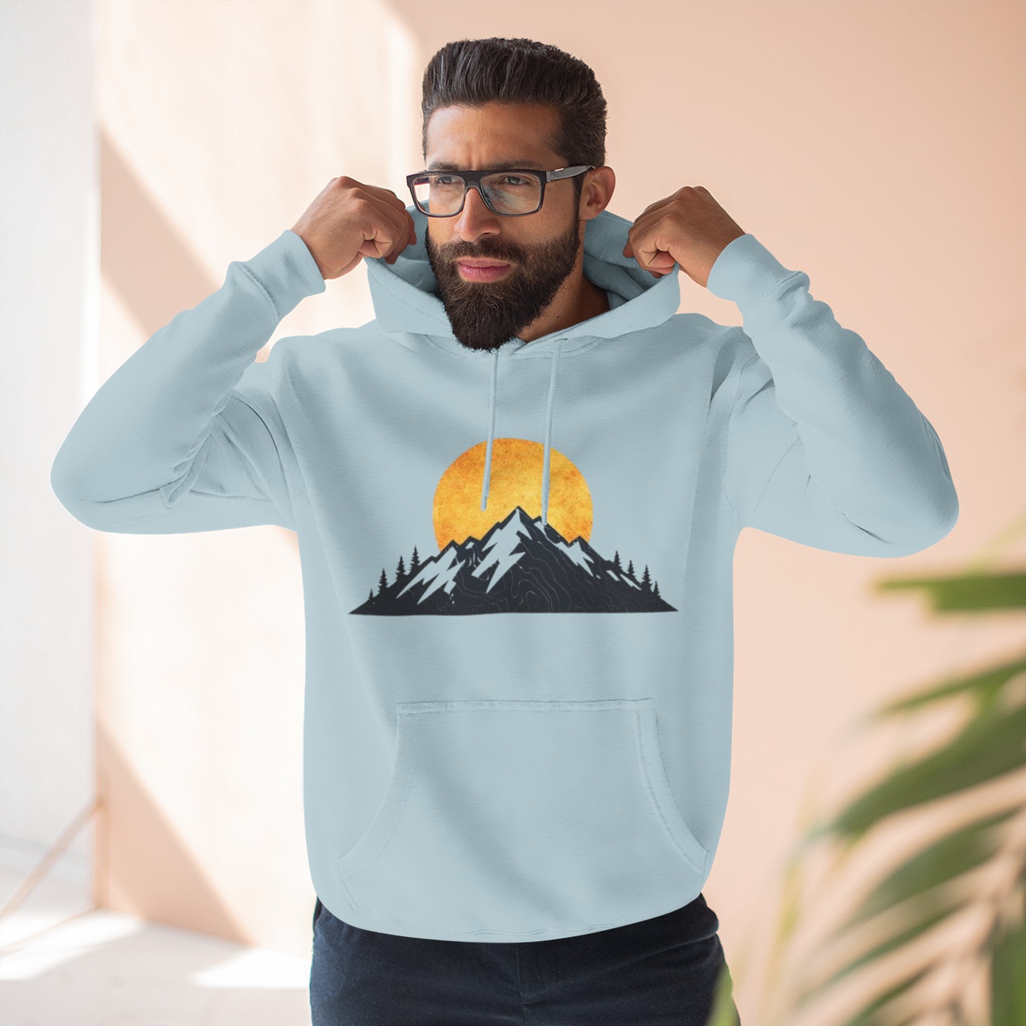 Sunset Mountain Hoodie | Minimal Outdoor Graphic Pullover