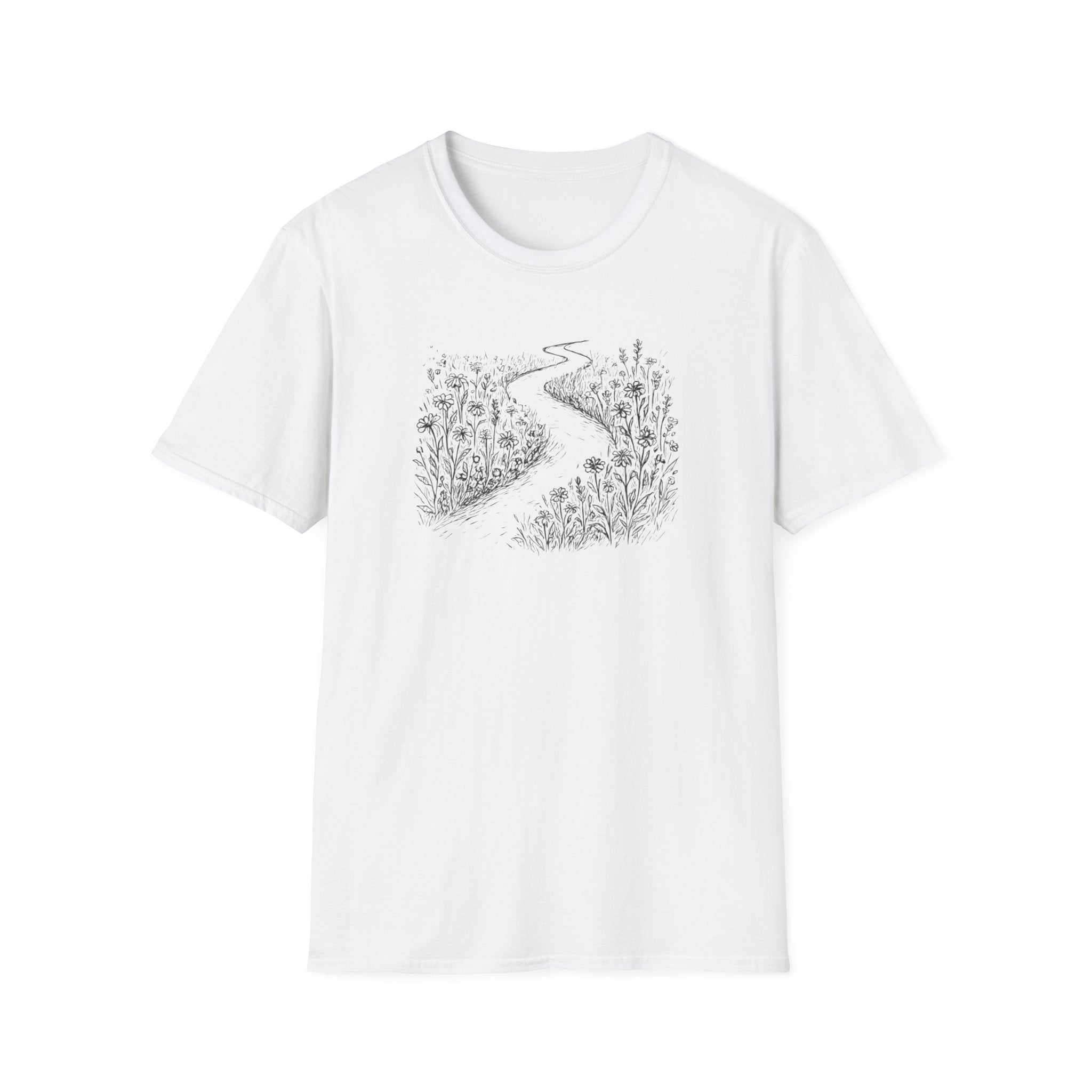 Winding Path Through Grass T-Shirt | Scenic Nature Trail Tee