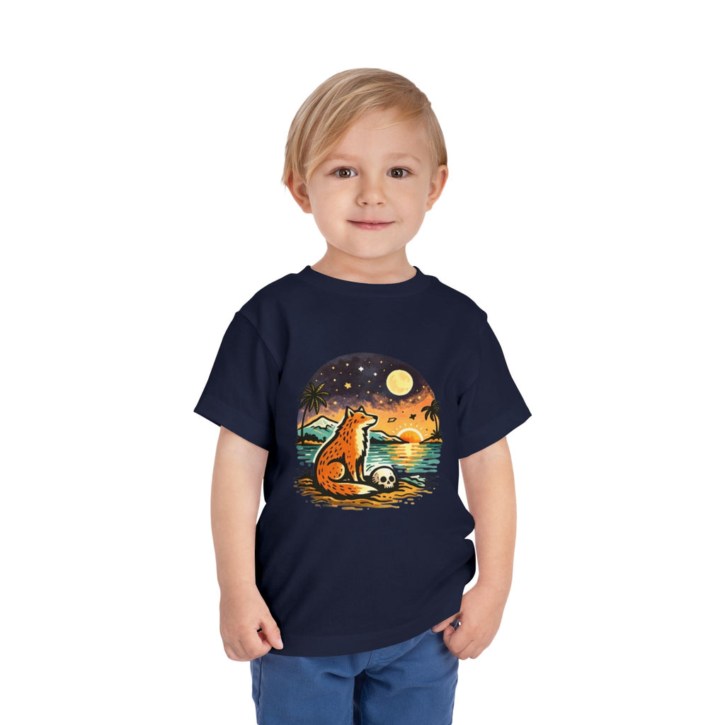 Toddler Tee | Fox Watching Sunset Beach Illustration