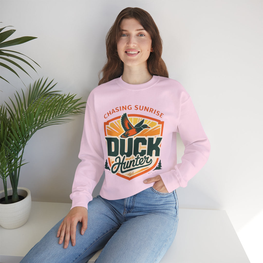 Duck Hunter Crewneck Sweatshirt | Chasing Sunrise Hunting Graphic
