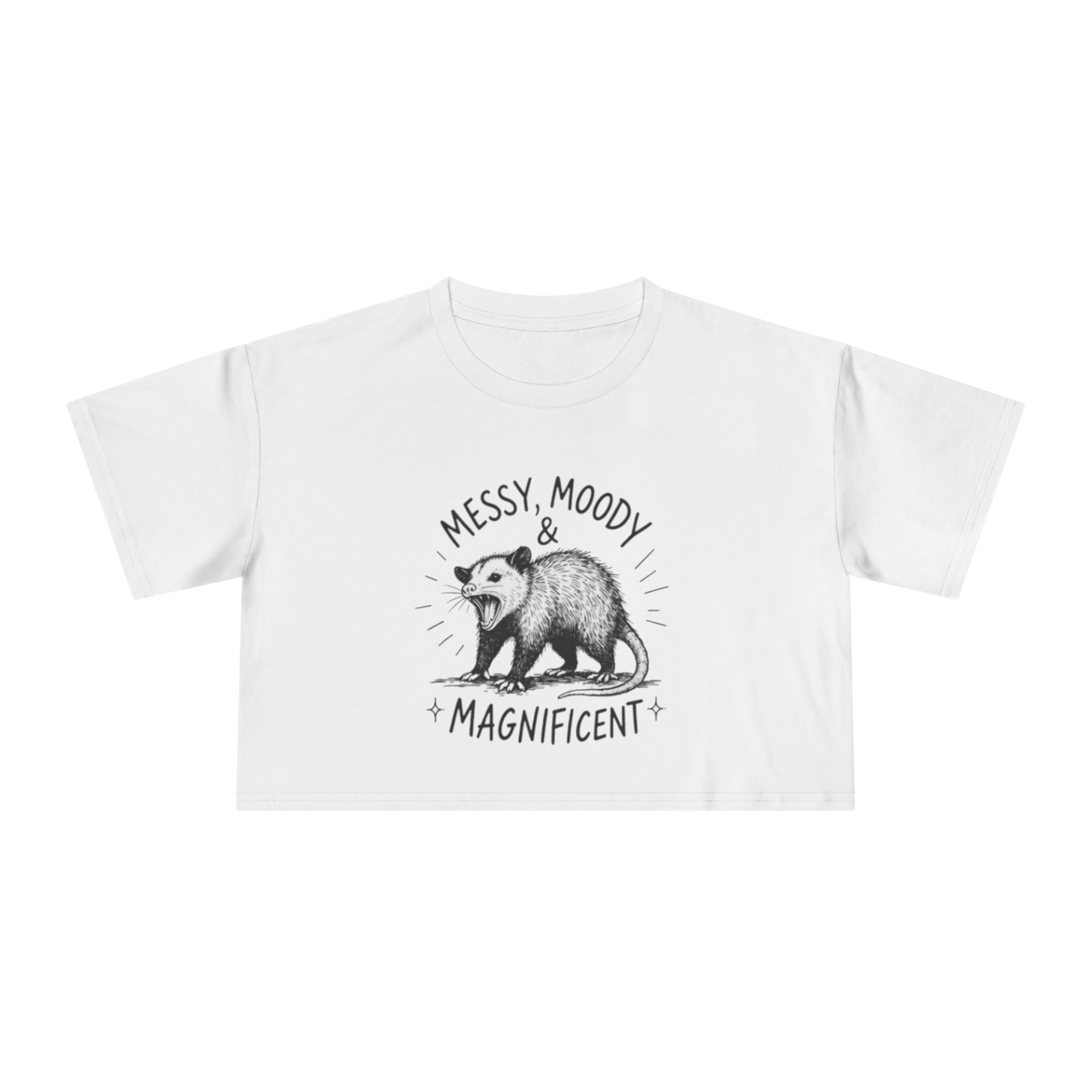 Crop Tee | Messy Moody & Magnificent Opossum Graphic