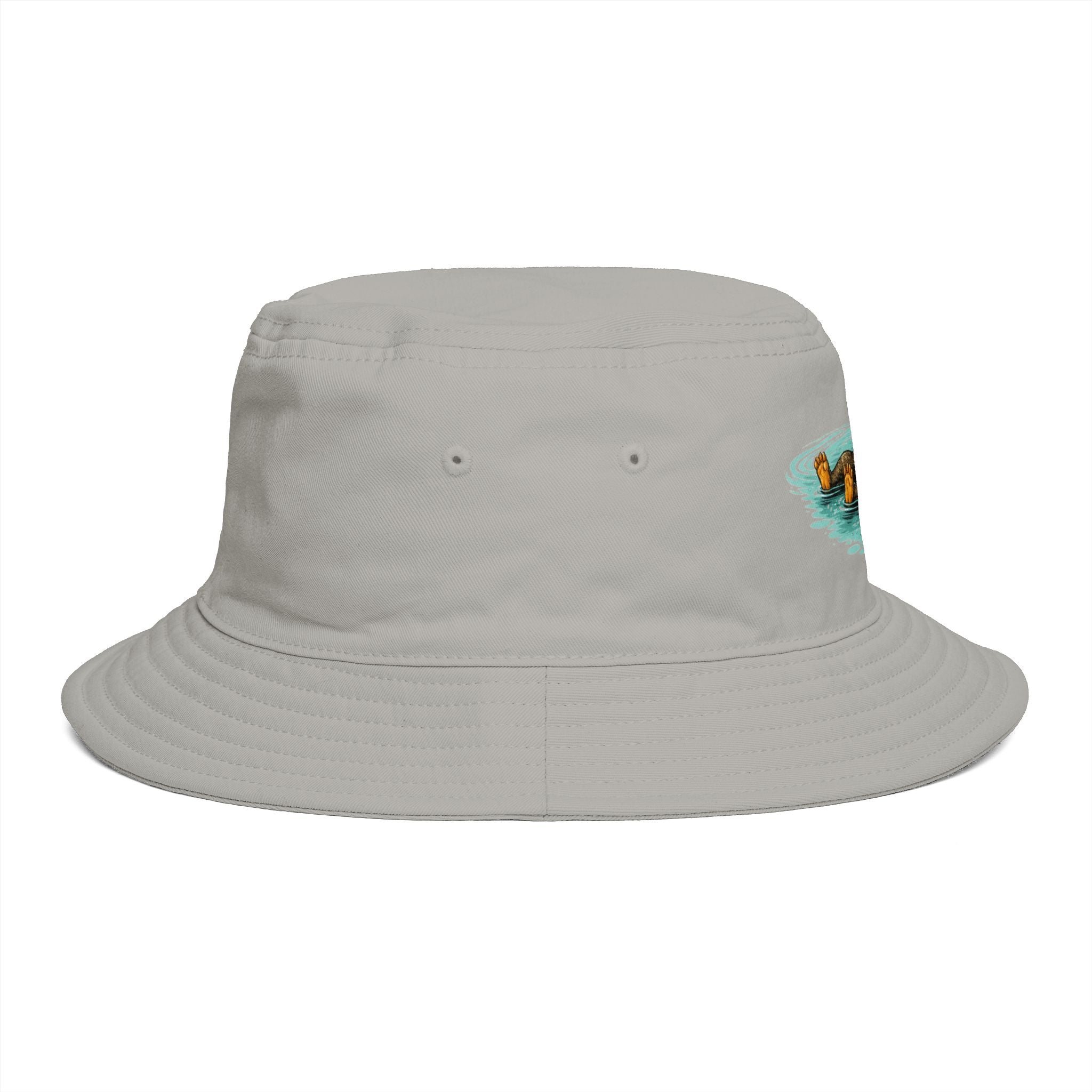 Otter Float Bucket Hat | Cute River Otter Relaxing on Water, Casual Outdoor Sun Hat