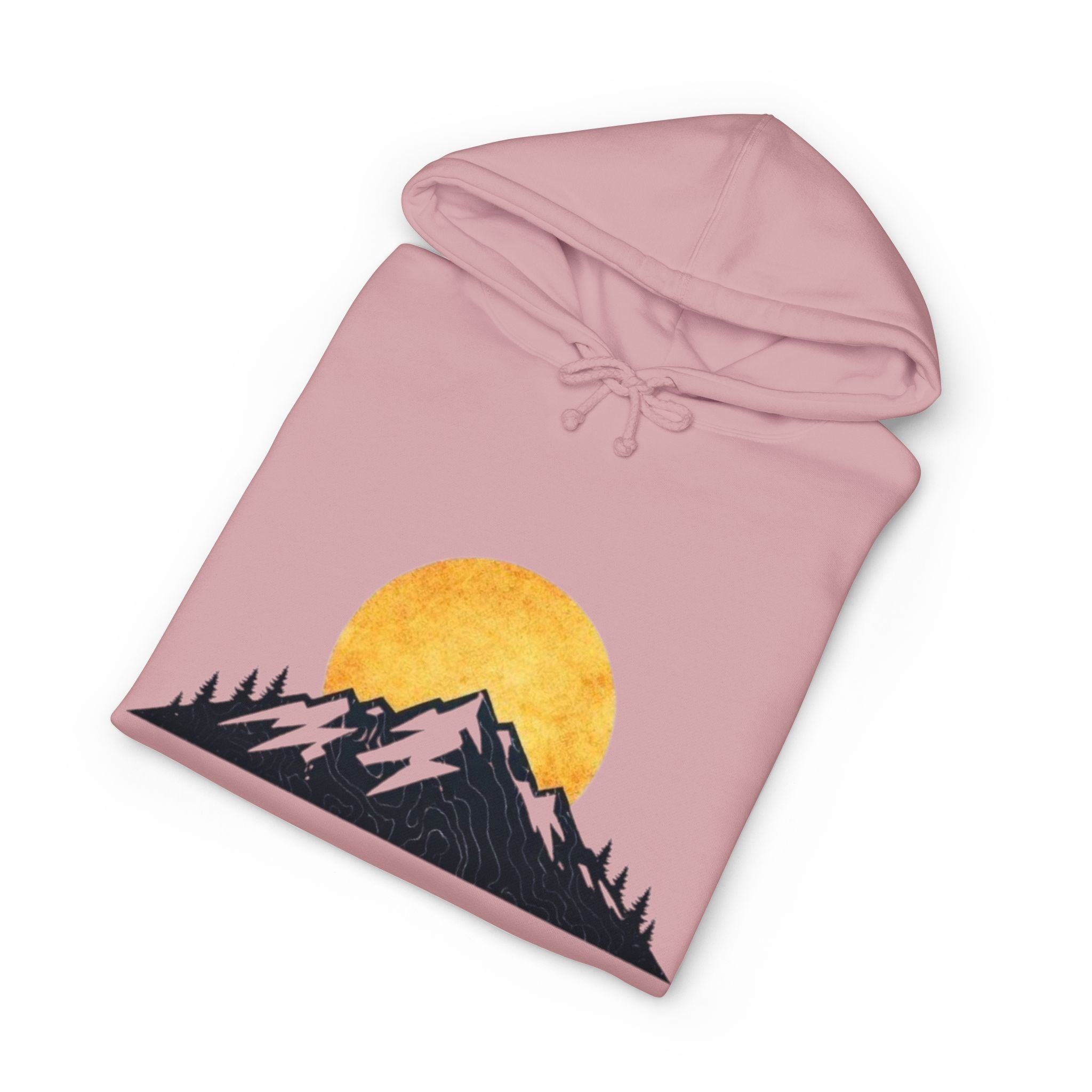 Mountain Sunset Hoodie | Minimal Nature Graphic Hooded Sweatshirt