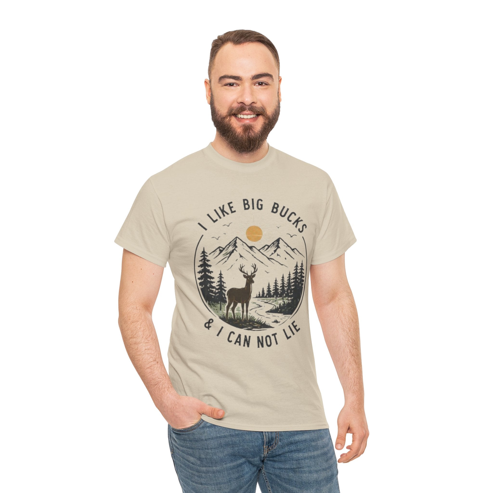Nature Deer T-Shirt | "I Like Big Bucks & I Can Not Lie" Outdoor Hunting Tee