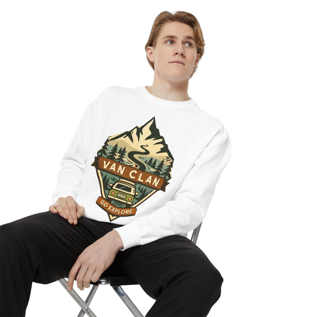 Van Clan Go Explore Sweatshirt | Vintage Mountain Van Adventure Crewneck