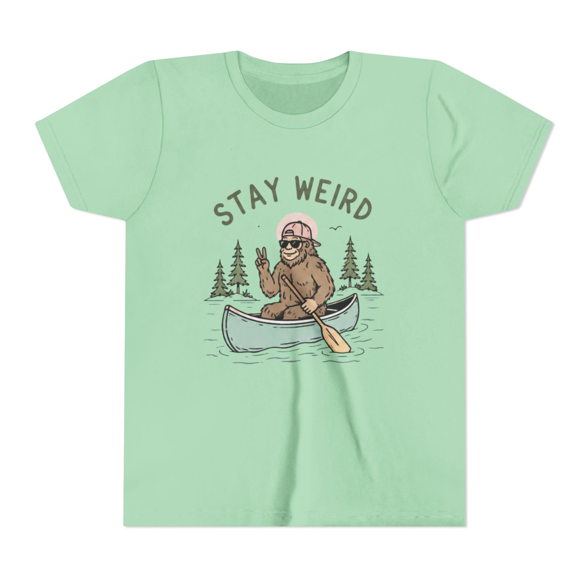 Youth T-Shirt | "Stay Weird" Canoe Bigfoot Graphic Tee
