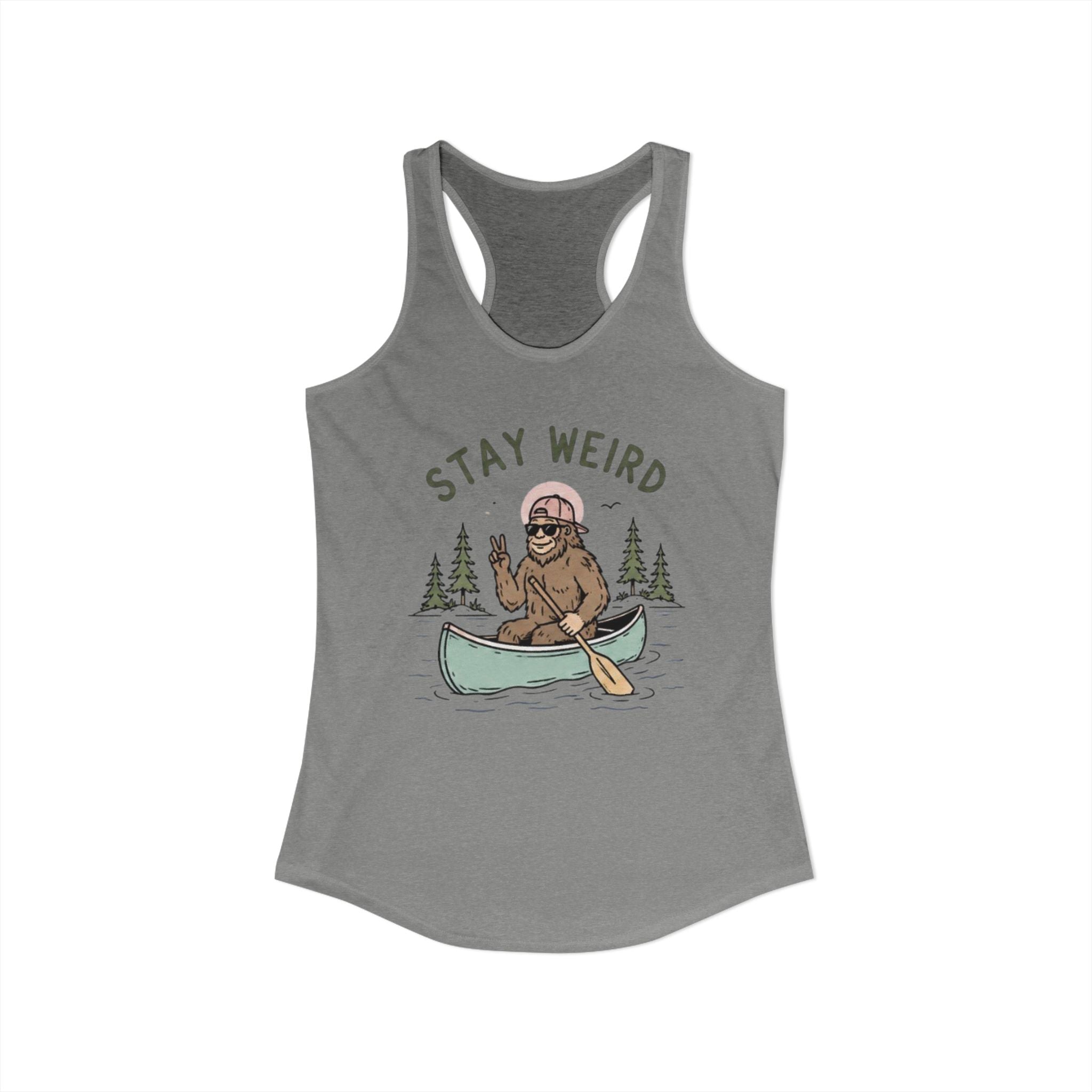 Bigfoot Canoeing Racerback Tank | Womens Sasquatch Paddle Tank Top