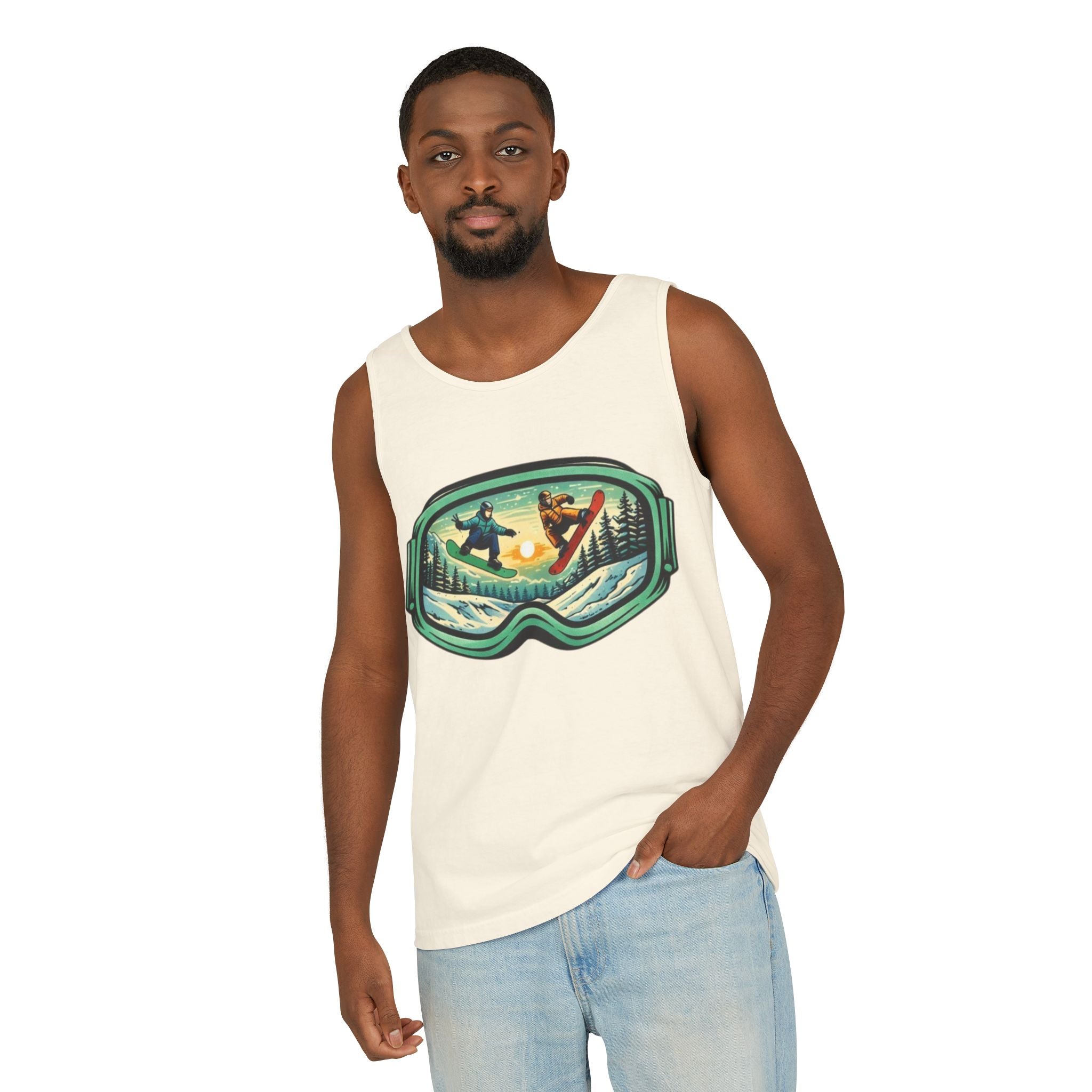 Snowboarding Mountain Goggles Tank Top