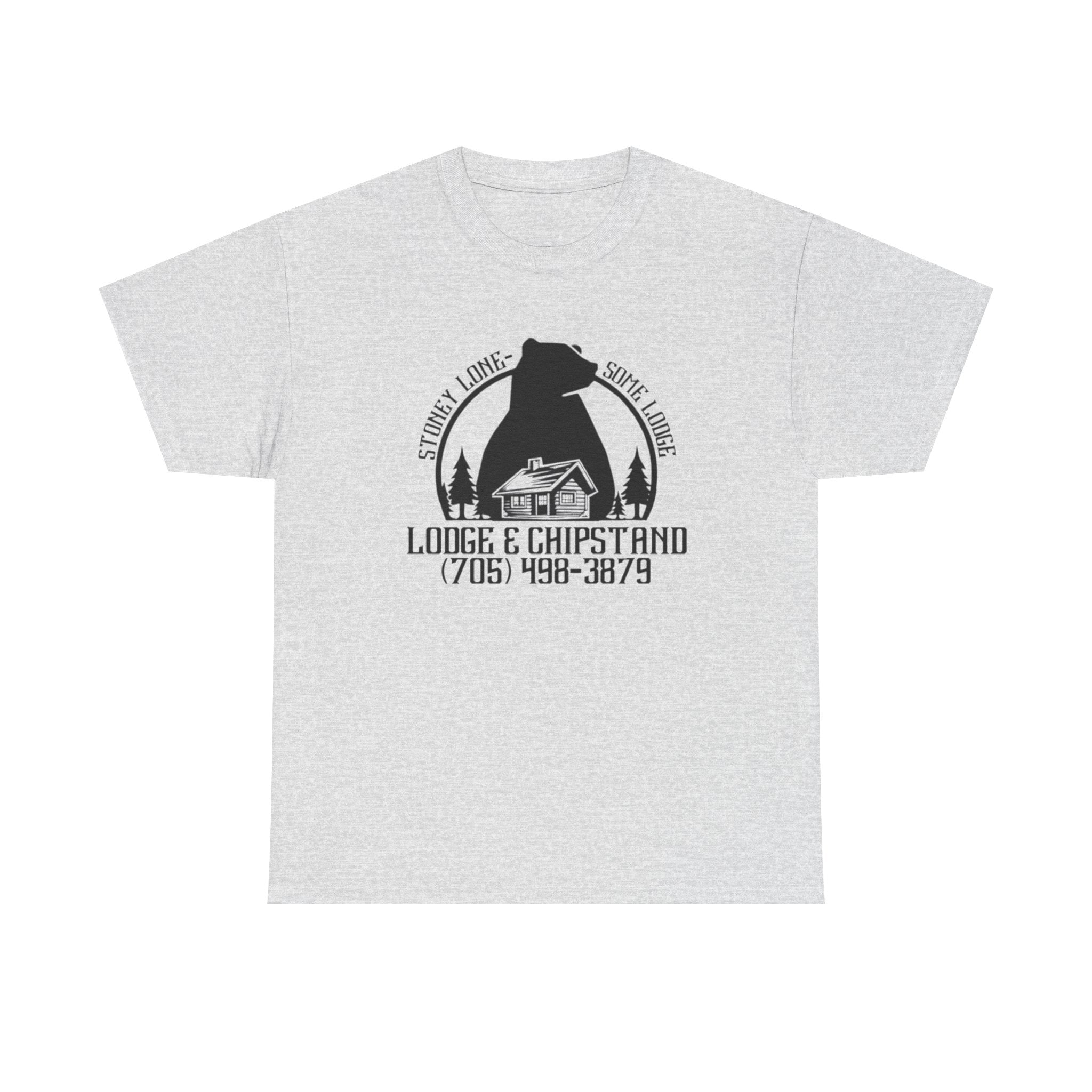 Hunting Fishing Lodge T‑Shirt | Lodge & Chip stand Cabin Vintage Tee