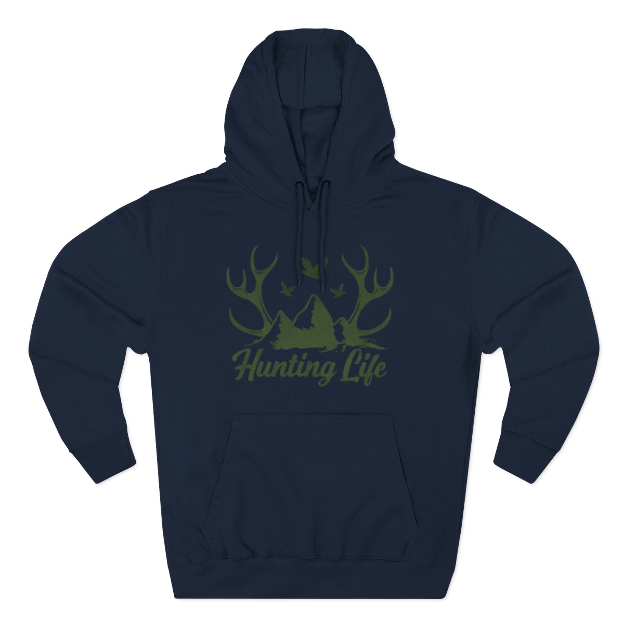 Hunting Life Hoodie | Antler Mountain & Birds Outdoor Hunting Hooded Sweatshirt
