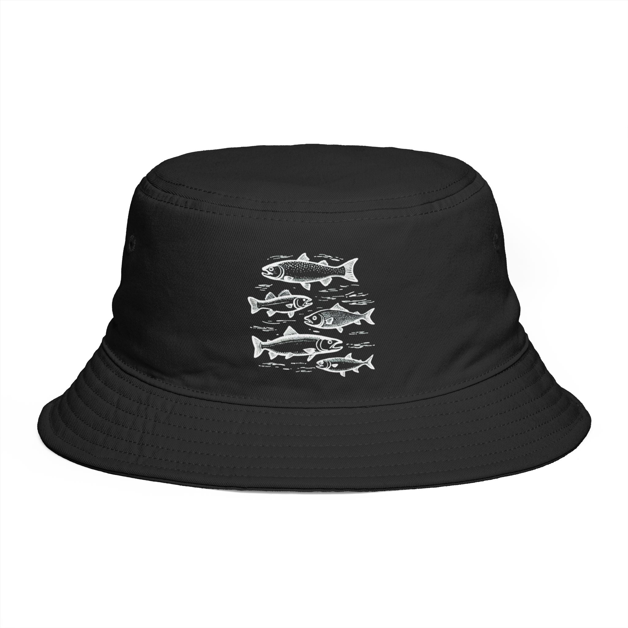 Bucket Hat | Vintage Fish Sketches Outdoor Fishing Hat