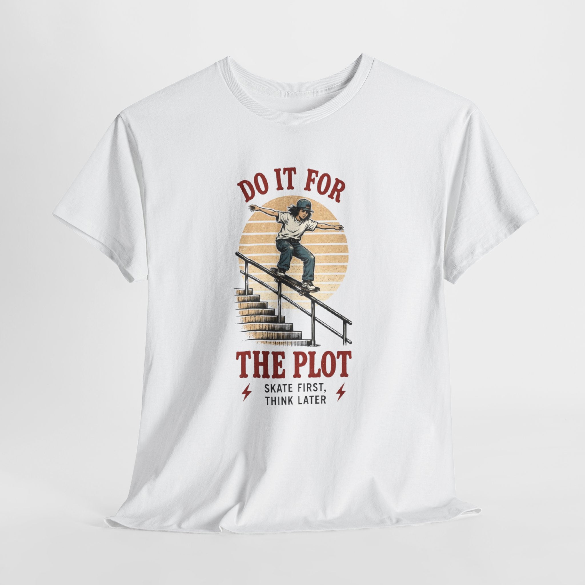 Skate Tee | "Do It For The Plot" Retro Skateboarding Graphic Shirt