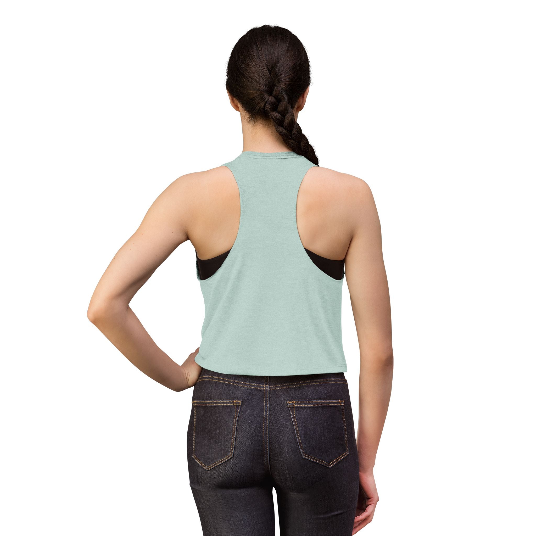 Alien Abduction Hiker Graphic Crop Top | Retro Mountain UFO Tank