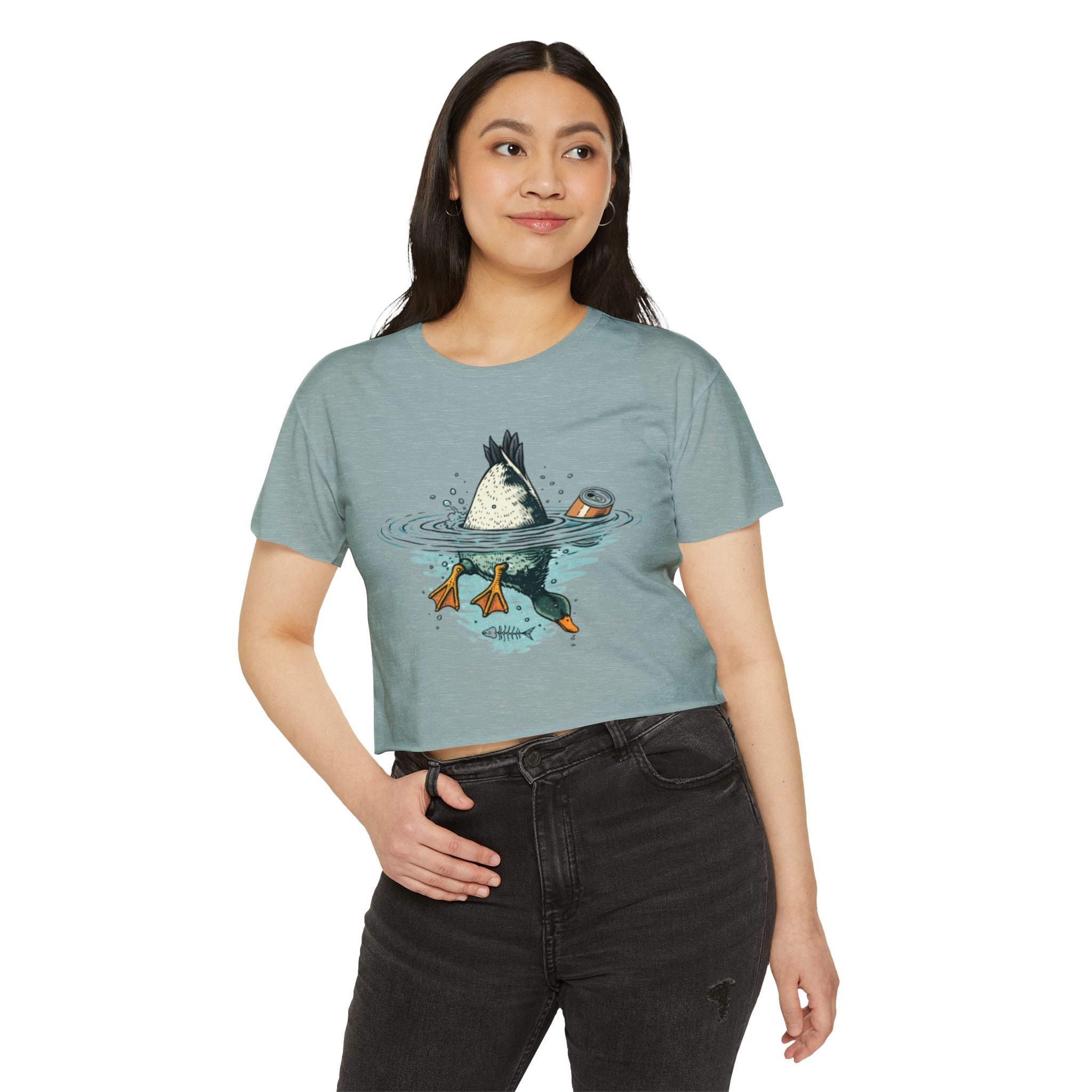 Womens Festival Crop Top | Duck Bottoms Up Funny Graphic