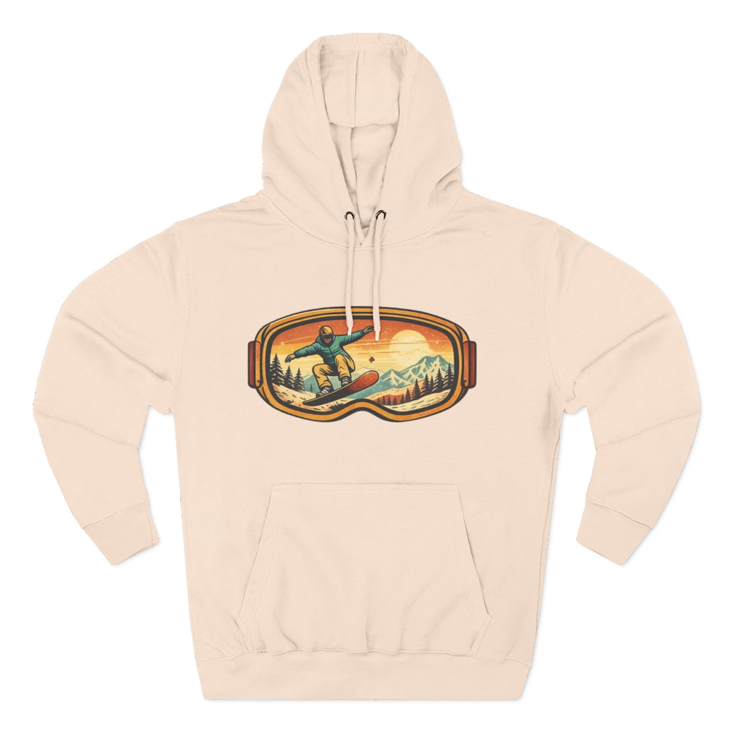 Snowboarder Goggles Graphic Hoodie | Vintage Mountain Ski Snowboarding Design