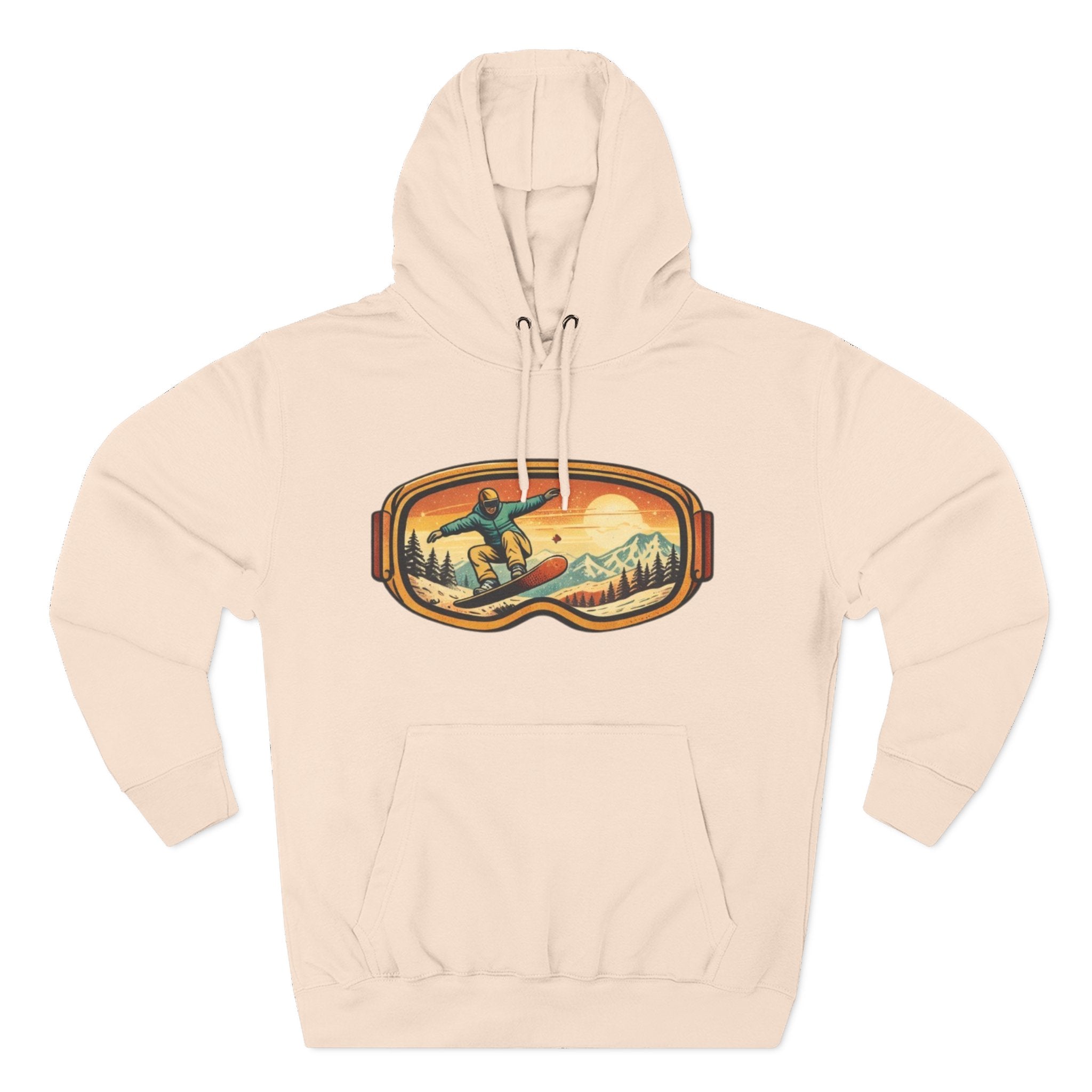 Snowboarder Goggles Graphic Hoodie | Vintage Mountain Ski Snowboarding Design